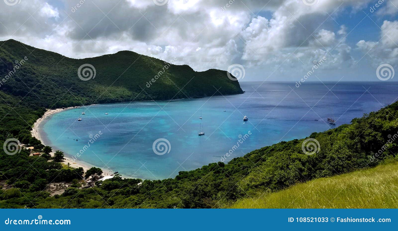 Top View from Tropical Island with Perfect Beach Stock Image - Image of ...