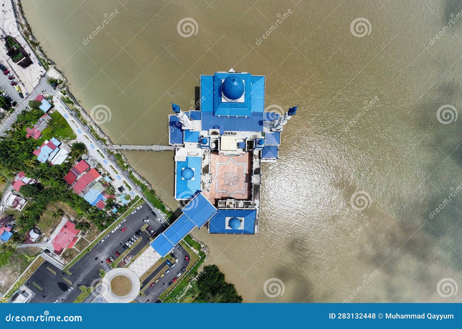 the top view of tuminah hamidi mosque at bagan datuk, perak