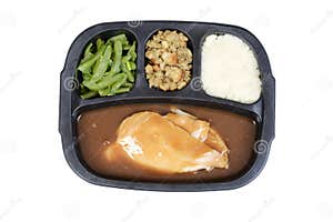 Top View Turkey Tv Dinner Stock Image Image Of Gravy 29346037