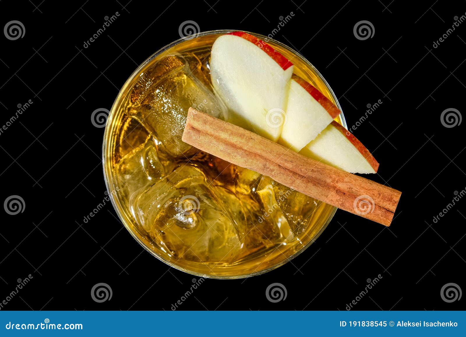 Top View of Whiskey with Apple Juice Stock Image Image of isolated
