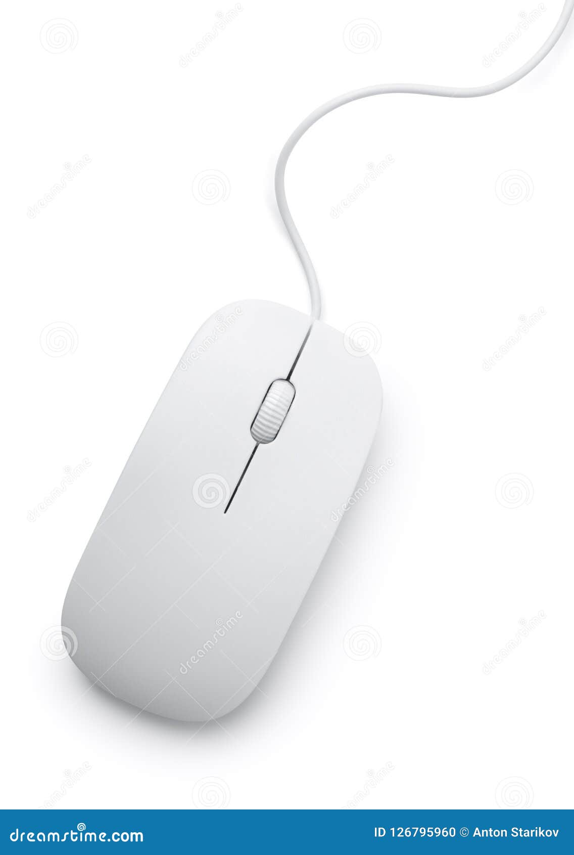 hovedlandet ydre spontan Top View of White Computer Mouse Stock Photo - Image of object, mouse:  126795960