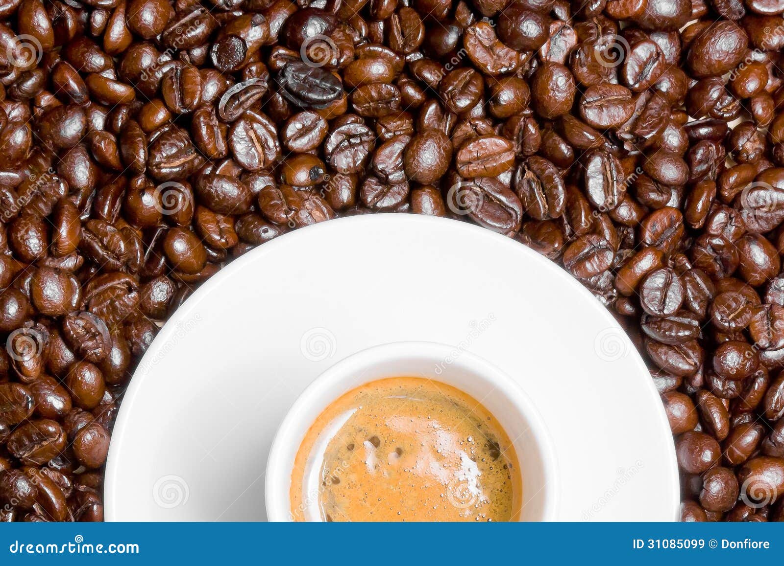Top of View of White Half Cup with Espresso Coffee Stock Image Image