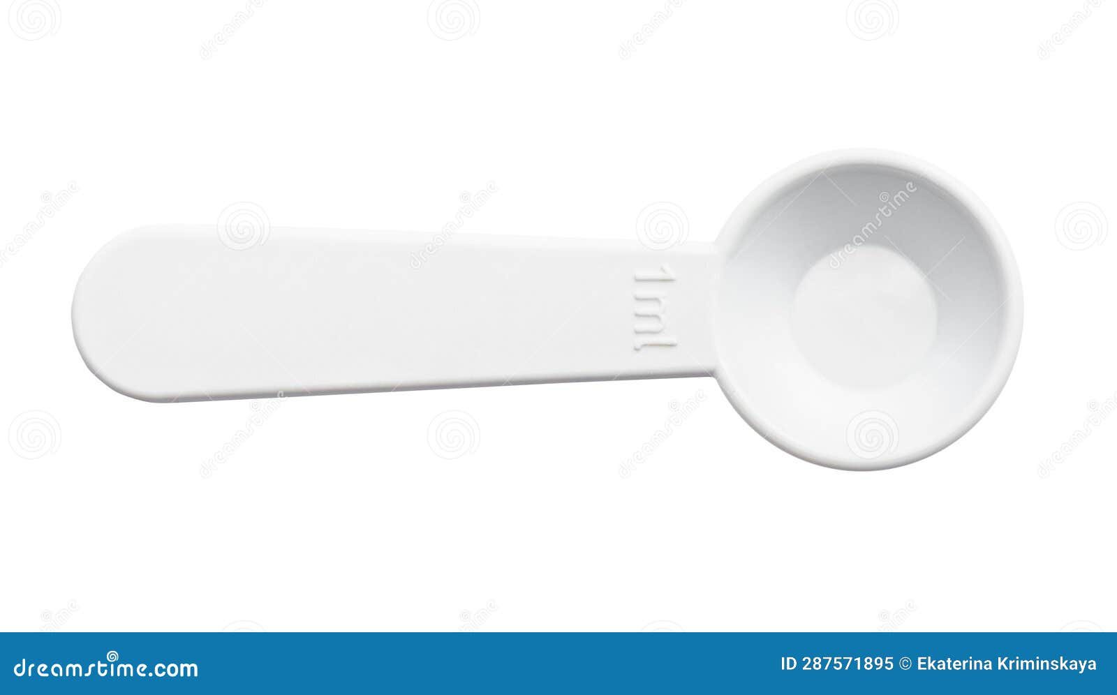 Top View of White Plastic Measuring Spoon for 1 Ml Stock Image Image
