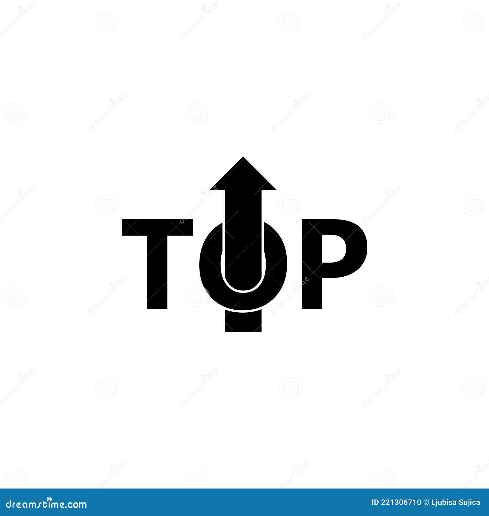 Top Word Icon Isolated on White Background Stock Vector Illustration