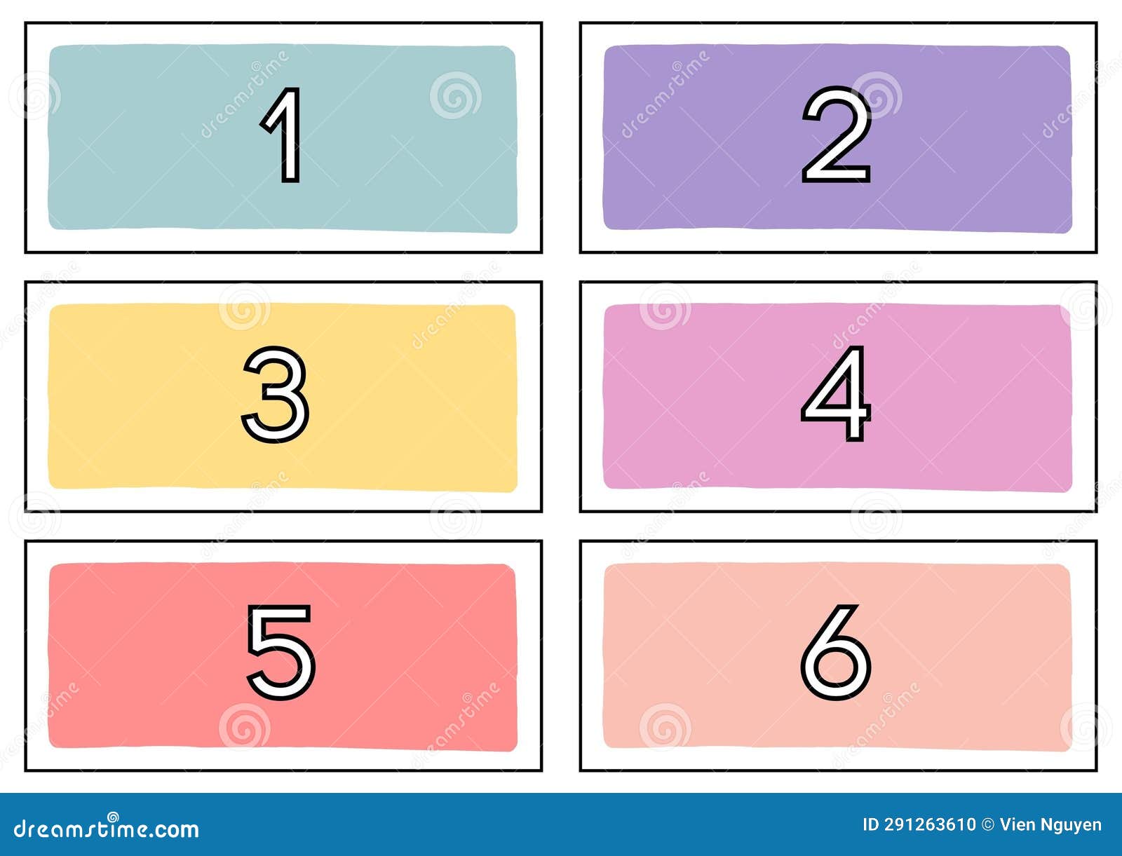 Flashcards for Children, Learning To Cut, Number 2 Stock Illustration