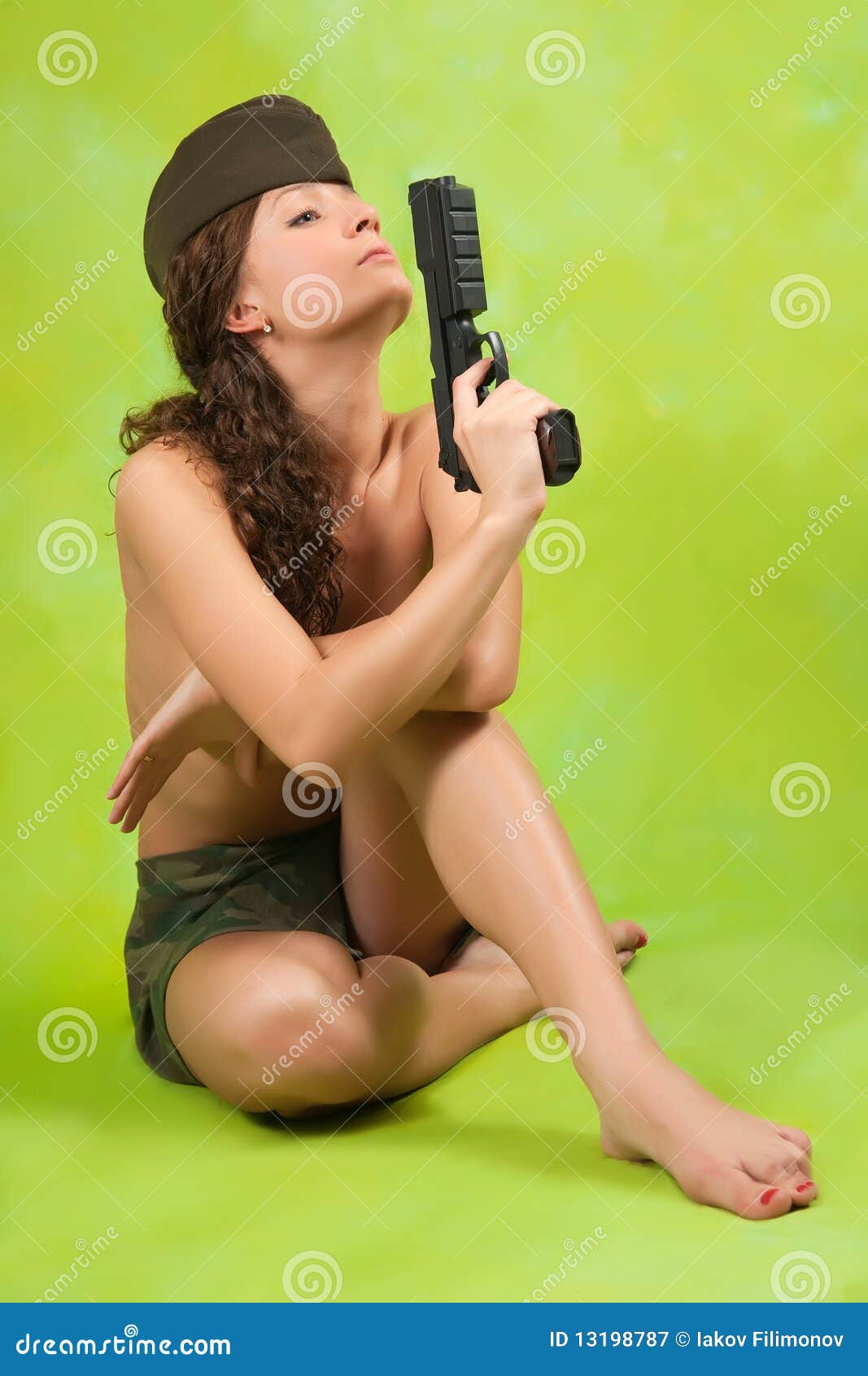 Topless Women Shooting Guns