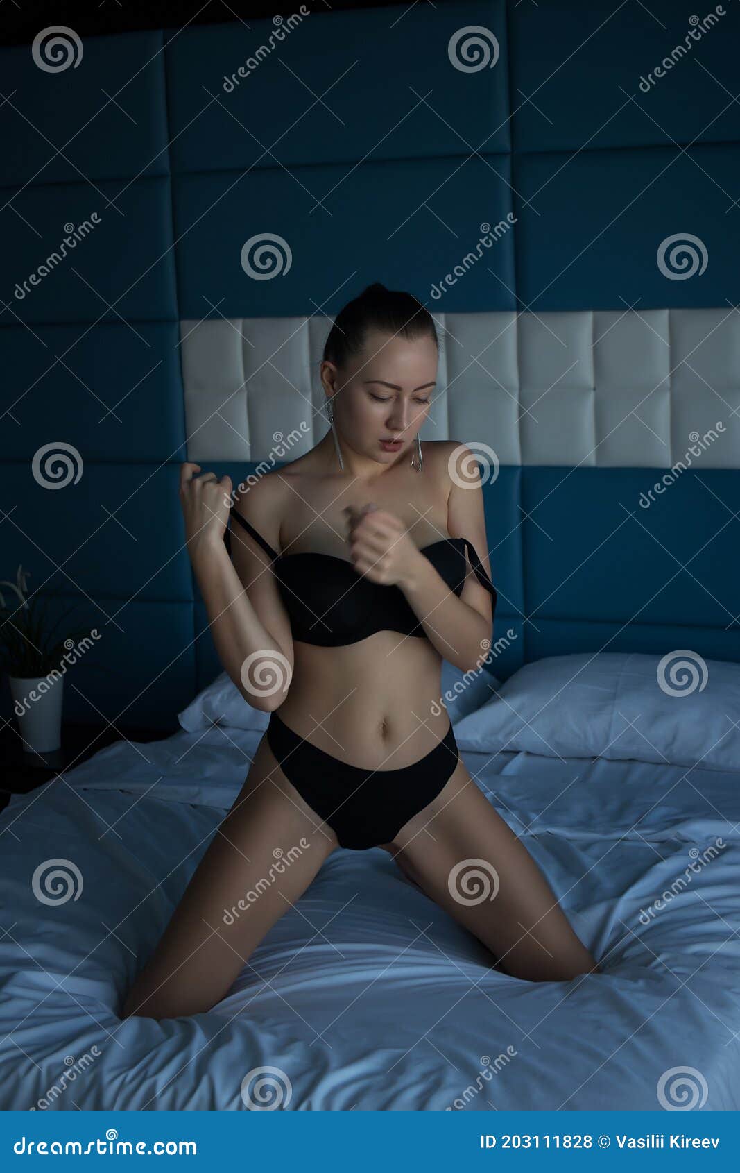 Topless Voluptuous Woman in Bedroom Stock Photo - Image of breast, boob:  203111828