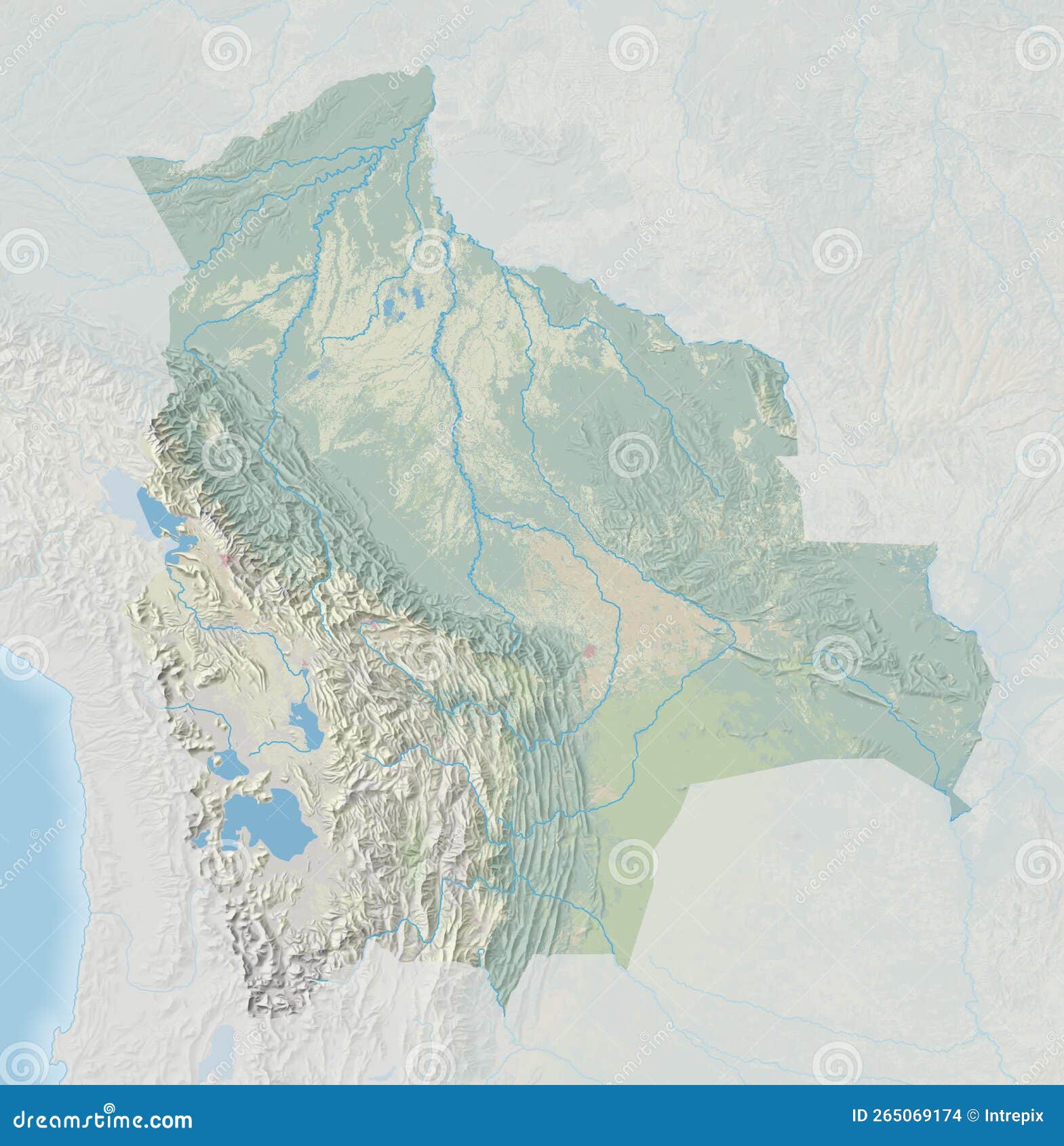 Topographic Map Of Bolivia Stock Photography | CartoonDealer.com #265069112