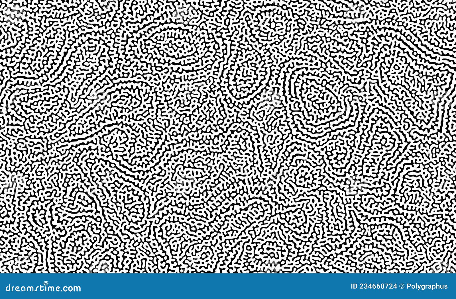topographic turing seamless pattern. abstract black and white striped background