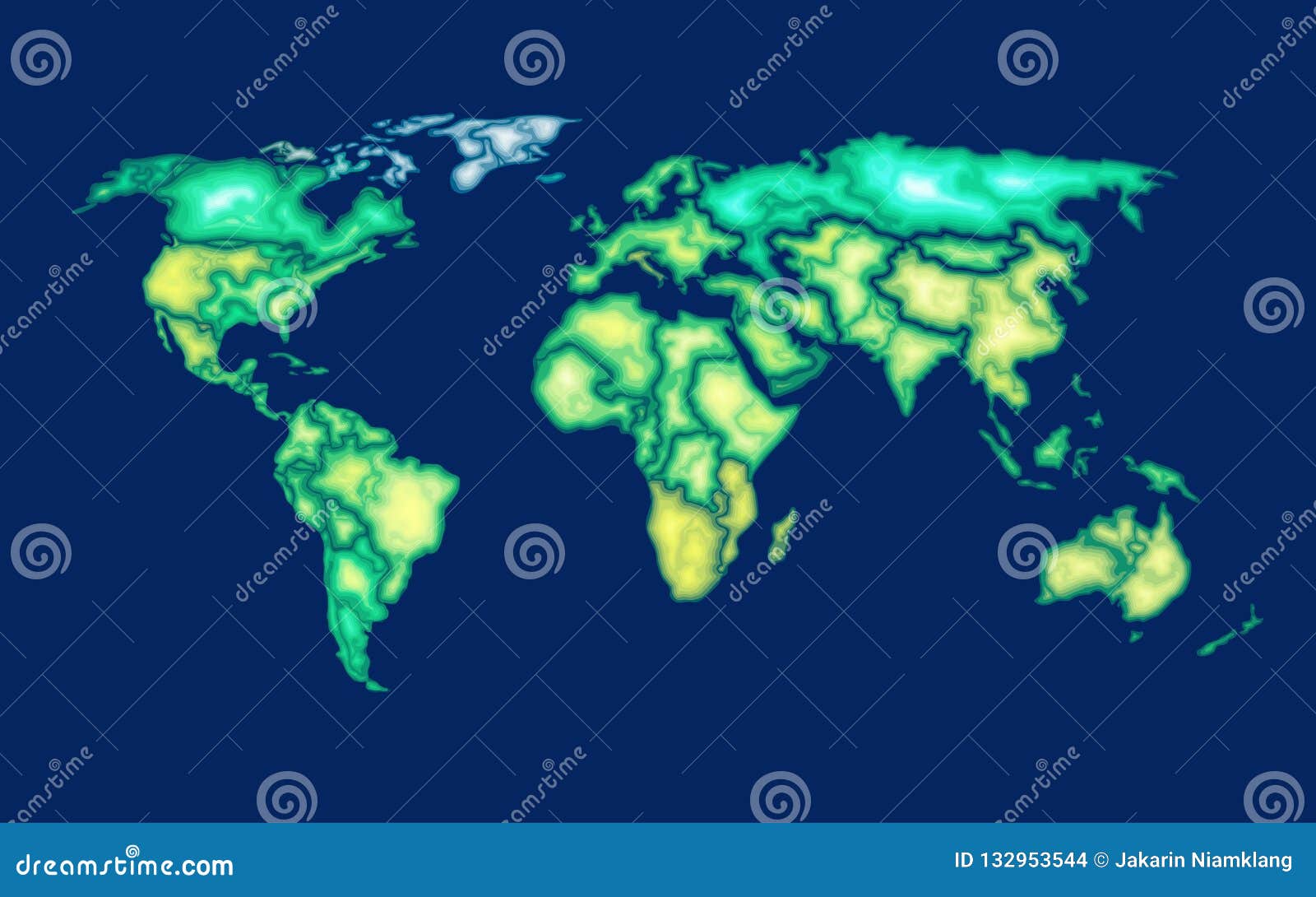 Topographic map stock vector - Topographic World Map Infographic Decoration Topographic Map 132953544 