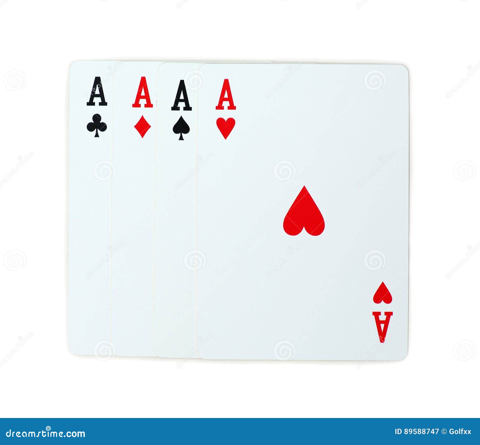 Topp- spela kortpoker. Topp- spela cards poker som isoleras på vit bakgrund