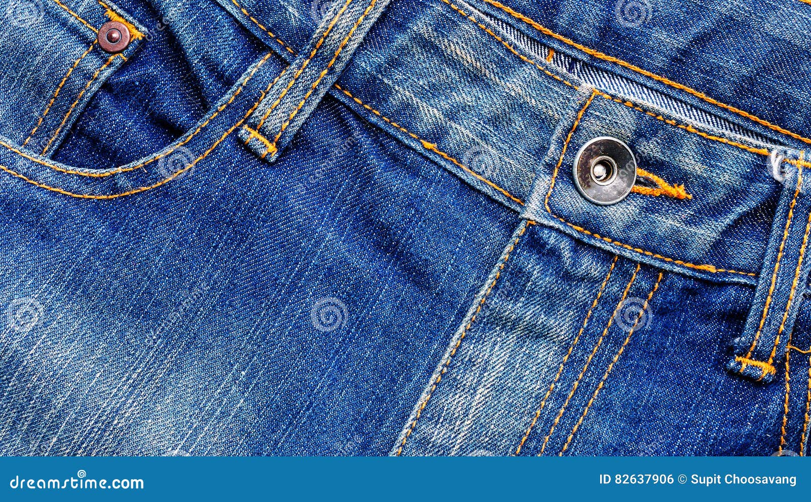 Topview Metal Studs of Blue Jeans Stock Photo - Image of macro, design ...