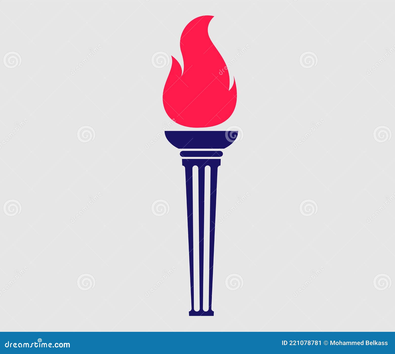 Fire torch blue flame red stock illustration. Illustration of energy