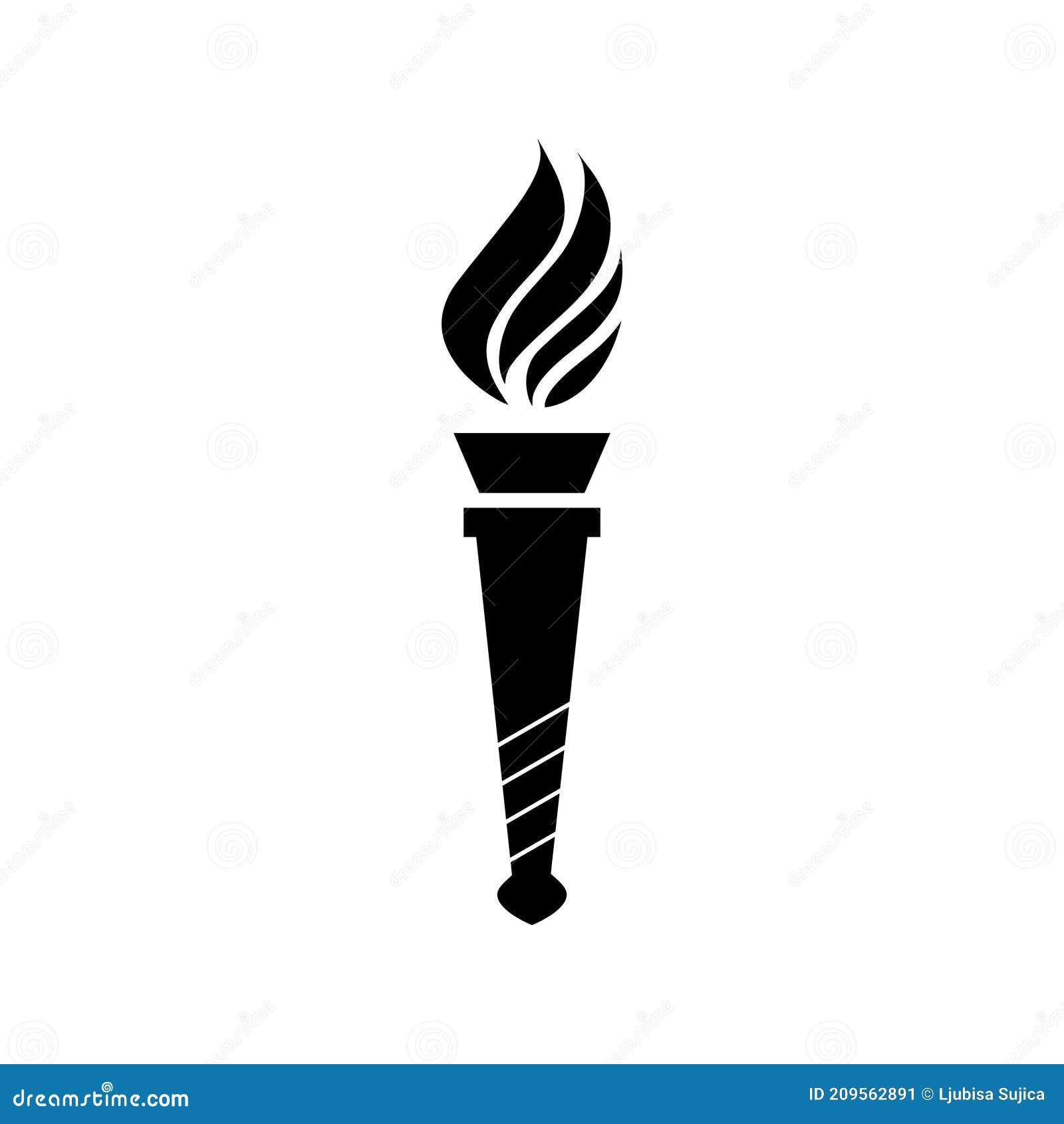 Torch Icon Isolated on White Background Stock Vector - Illustration of