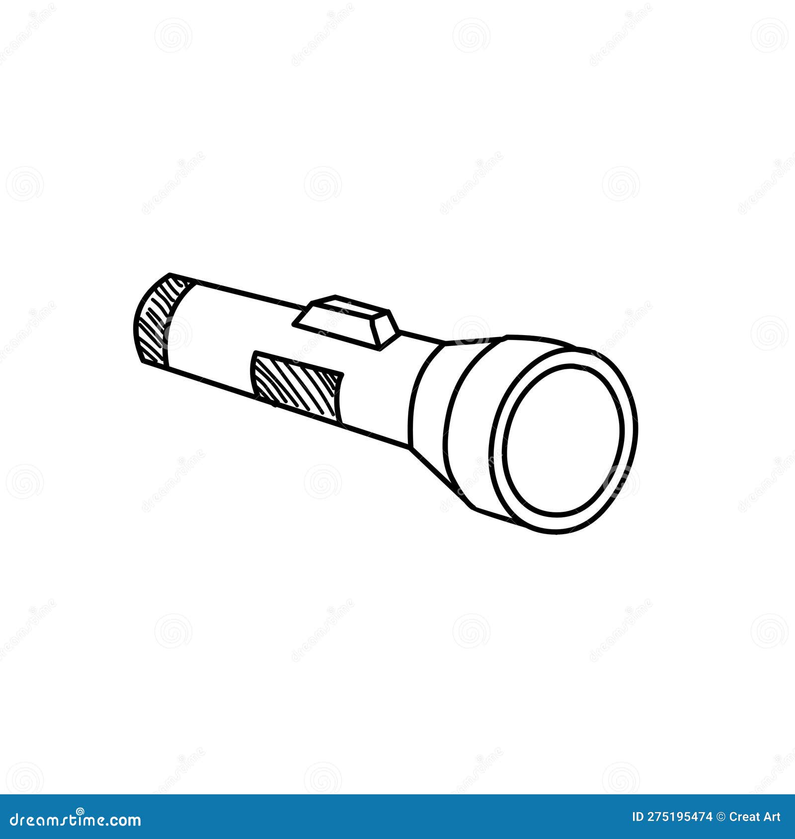 Torch Light Vector Illustration Black Outline Stock Vector