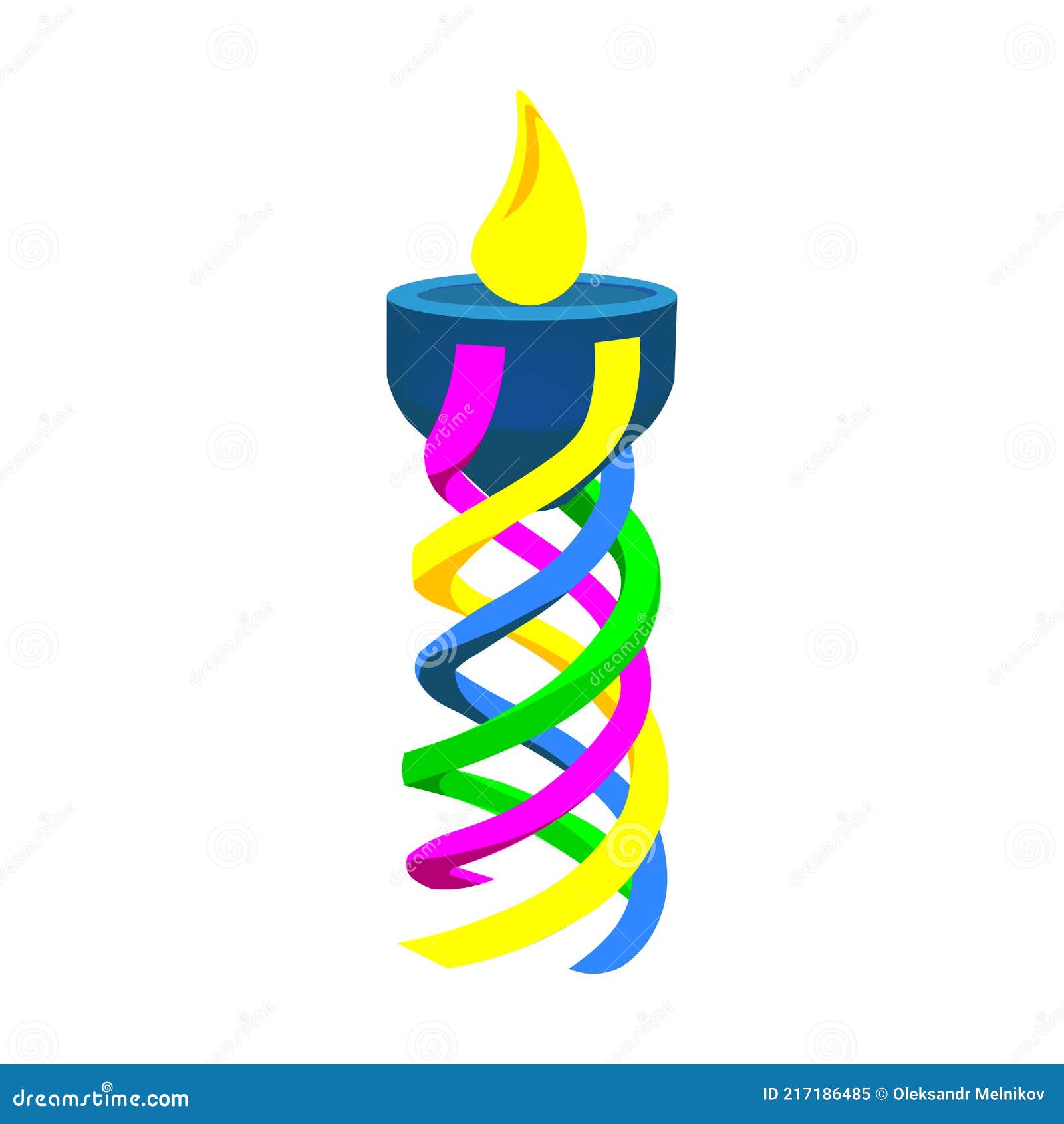 Torch Multicolored Icon. Candle. Rainbow Symbol of the Holiday Stock