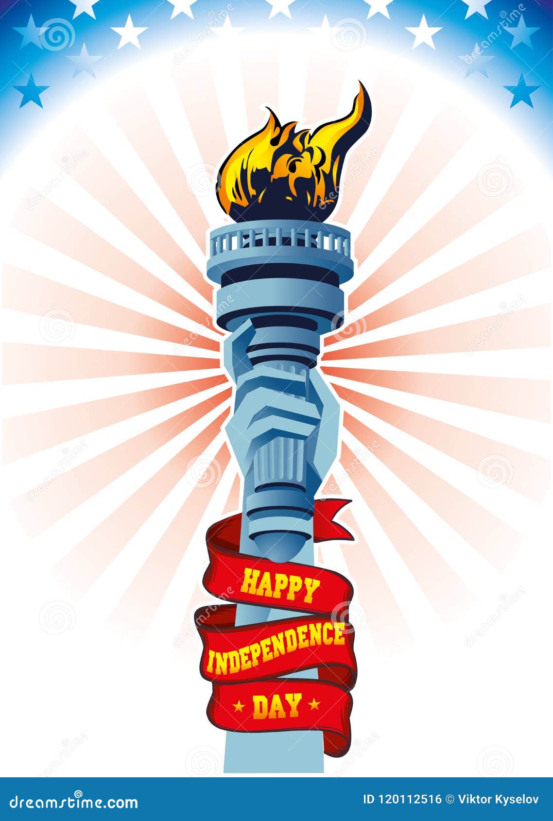 Torch of the Statue of Liberty Stock Vector Illustration of