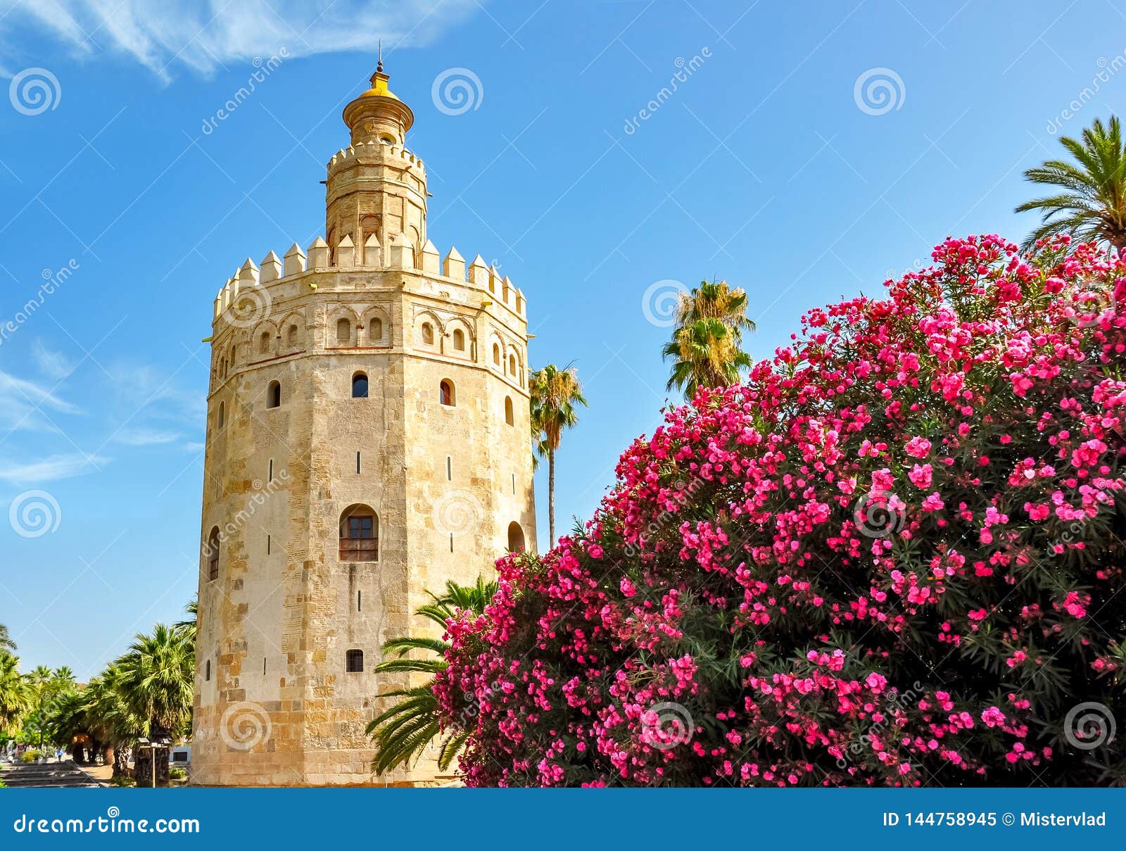 Toren Van Gold Torre Del Oro in Sevilla, Spanje Stock Afbeelding ...