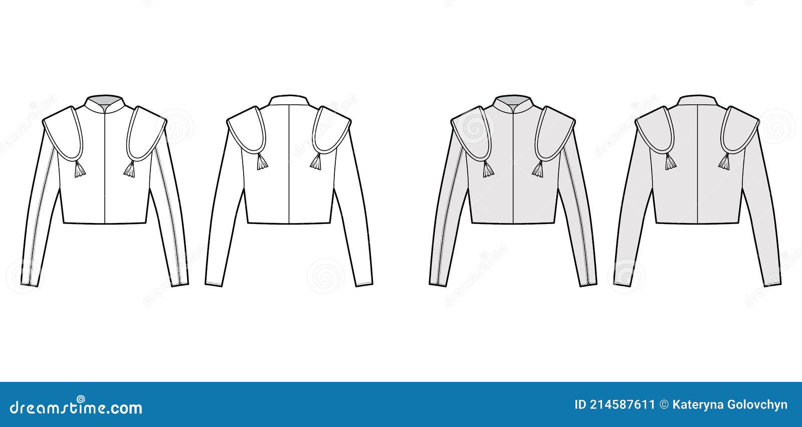 torero jacket matador technical fashion  with long sleeves, stand collar, waist length, embellish chaqueta