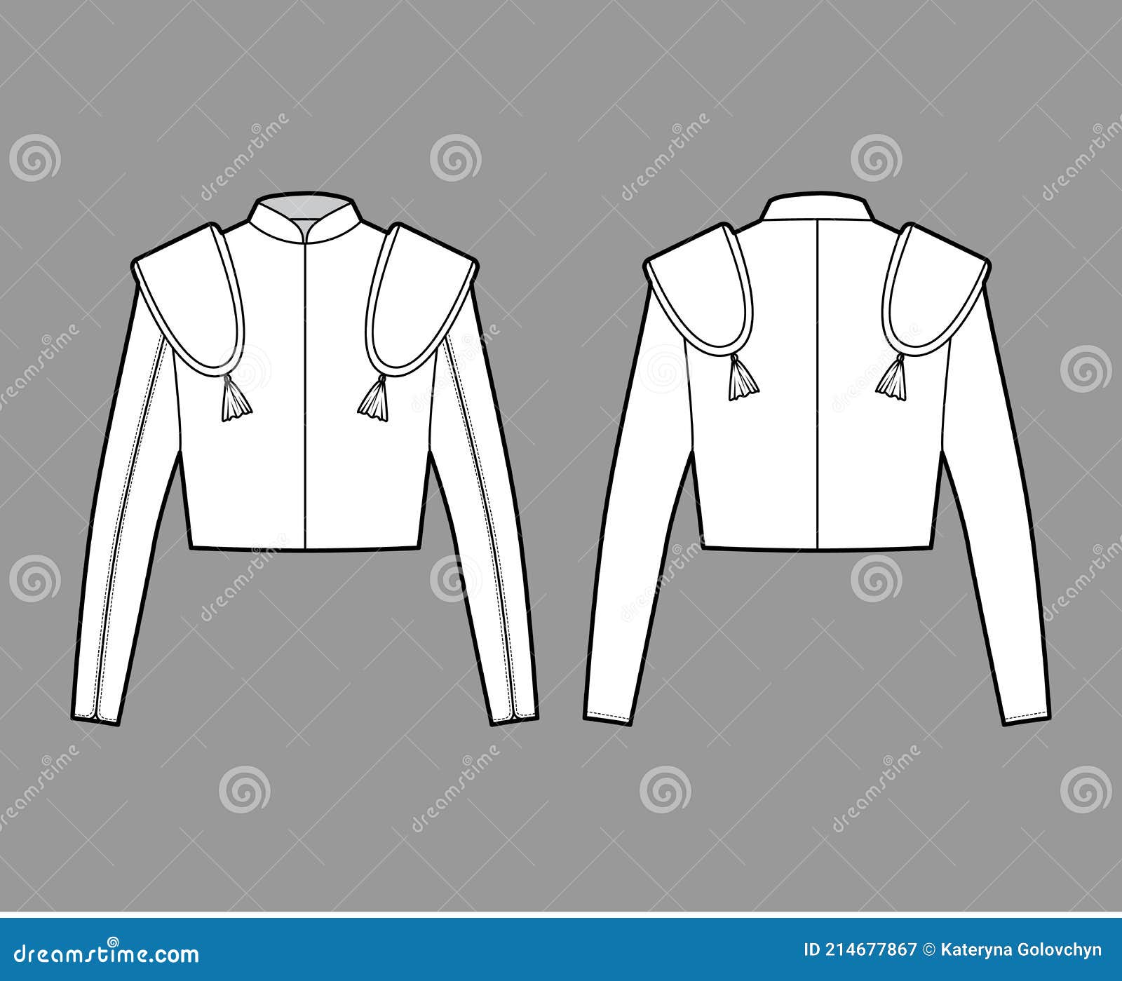 torero jacket matador technical fashion  with long sleeves, stand collar, waist length, embellish chaqueta