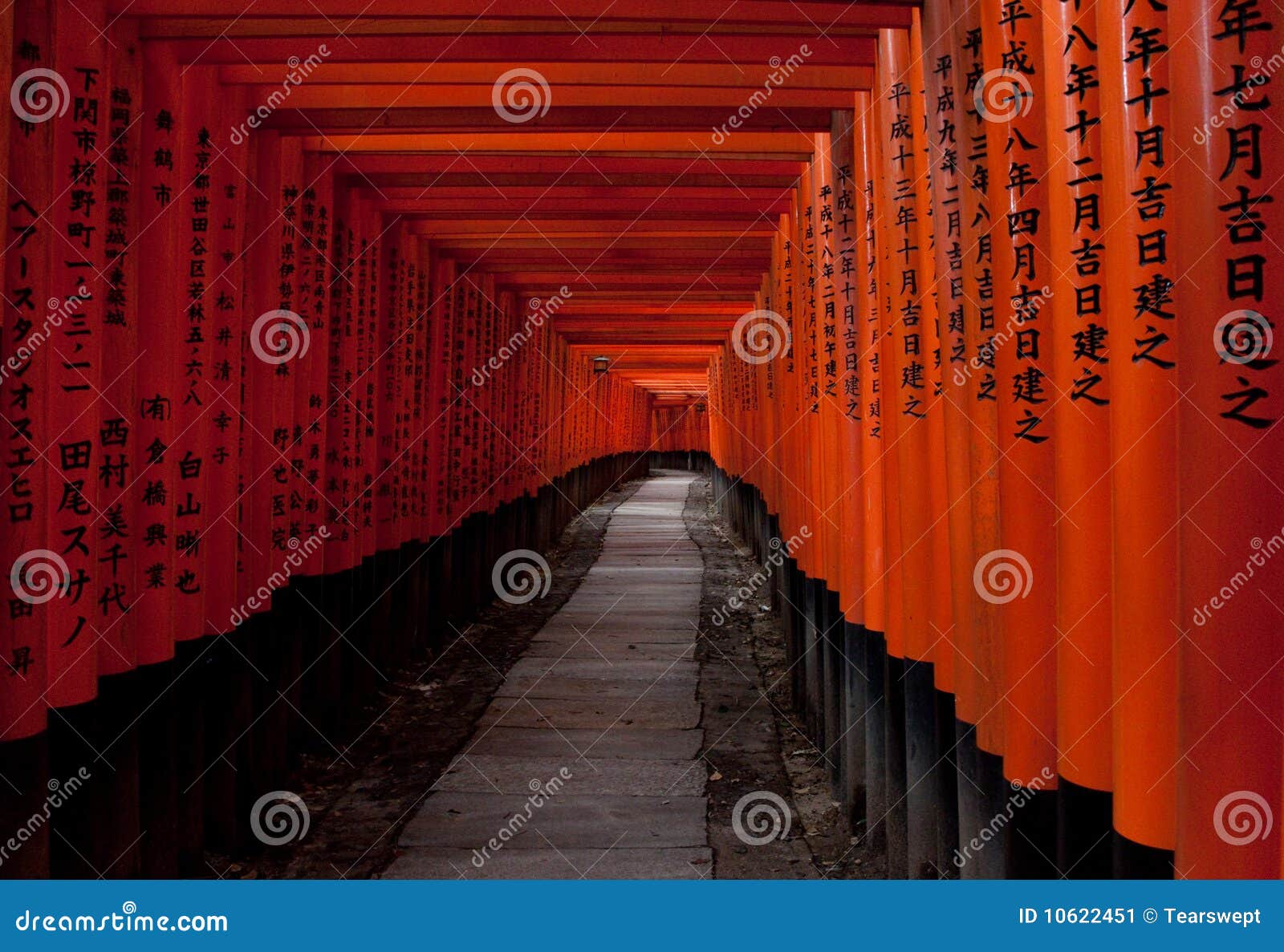 torii gates at fushimi inari, kyoto