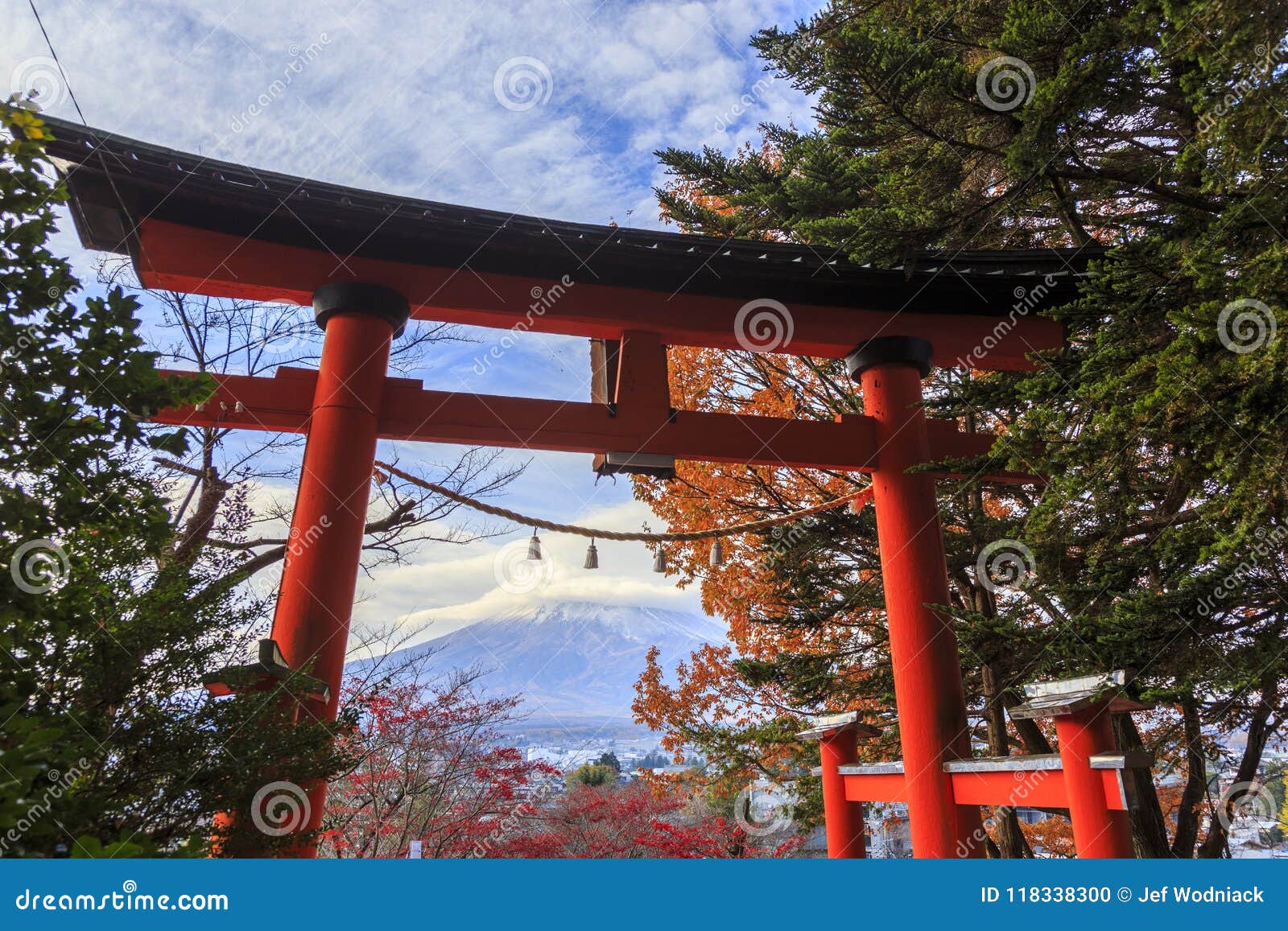 torii at shintoist temple at shimoyoshida, fujiyoshida