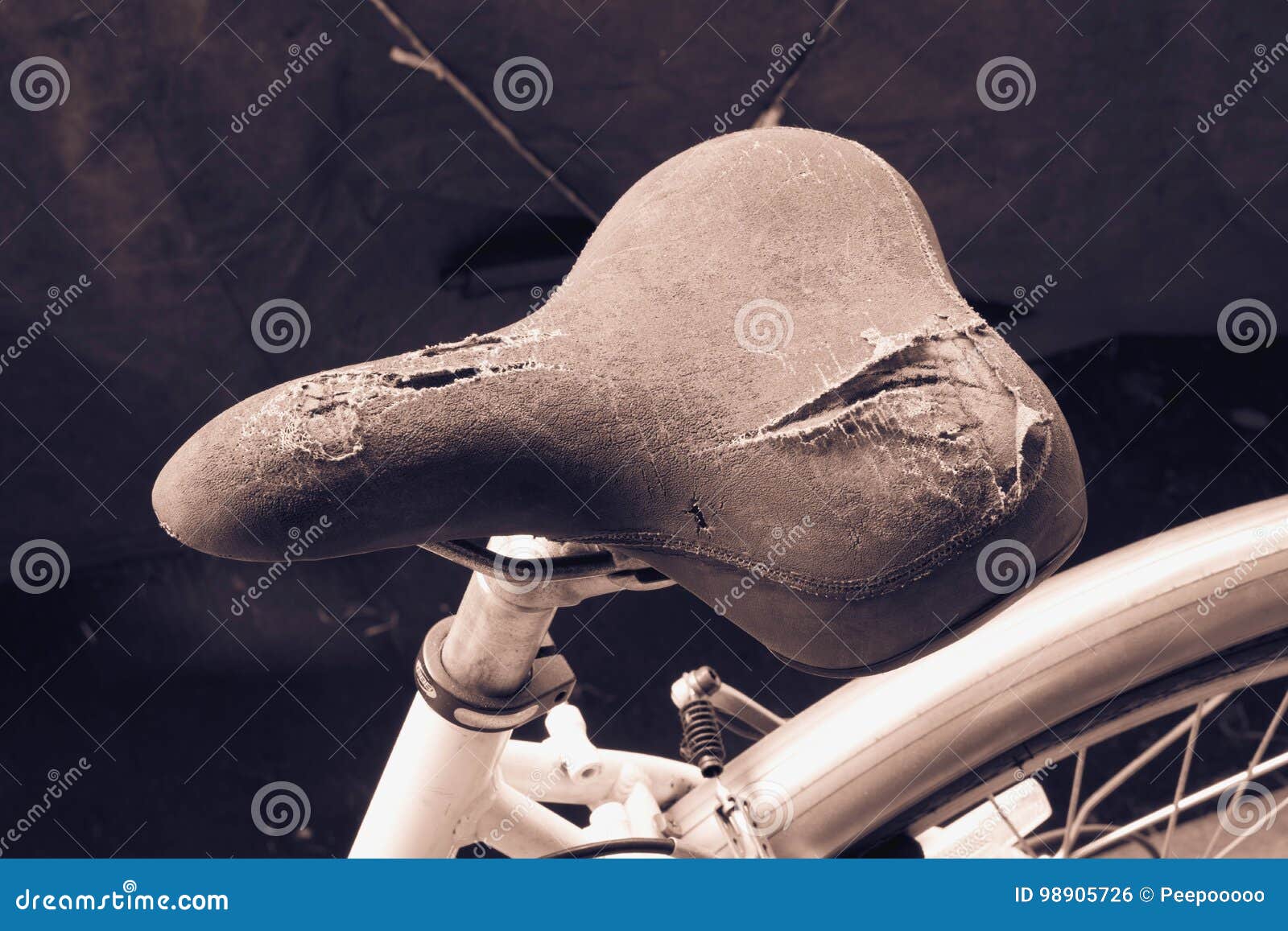 Torn bicycle seat stock photo. Image of seat, retro, saddle 98905726