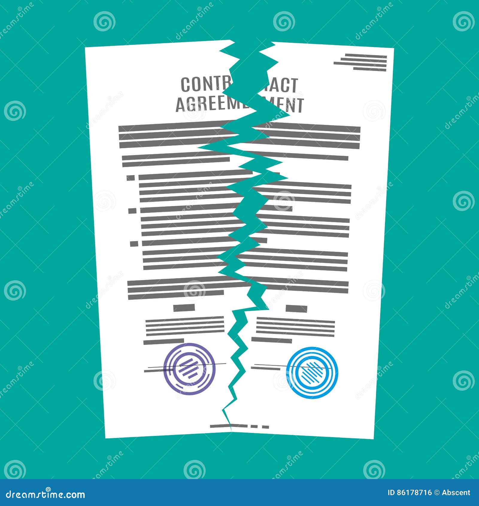 torn in half contract document.