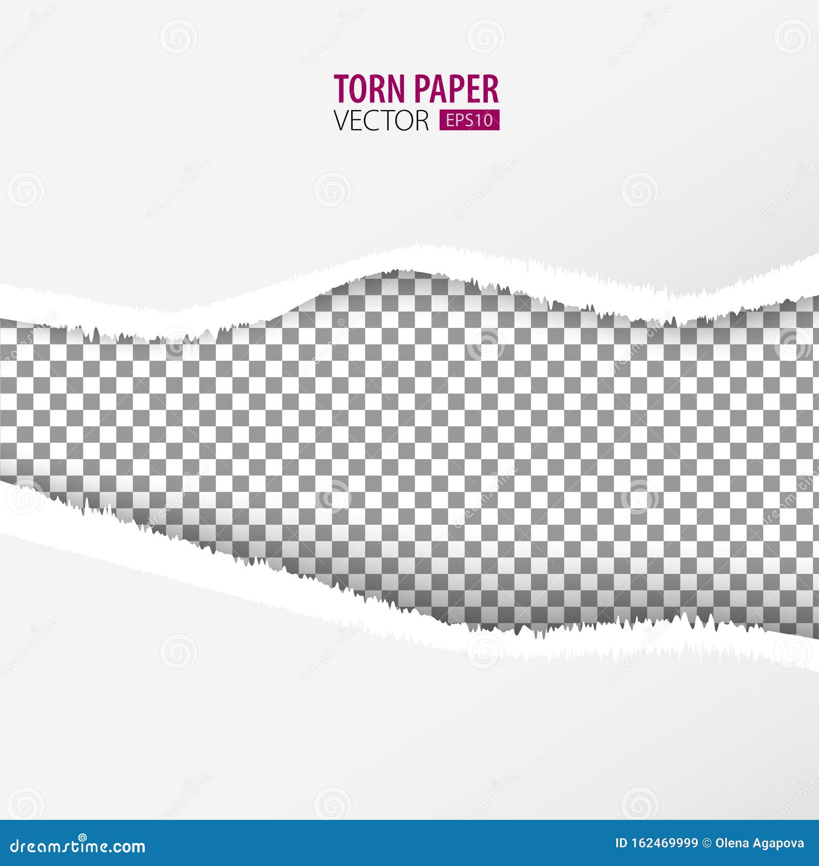 Torn Paper Holes. Hole in the Sheet of Paper on a Transparent Background for  and Print Stock