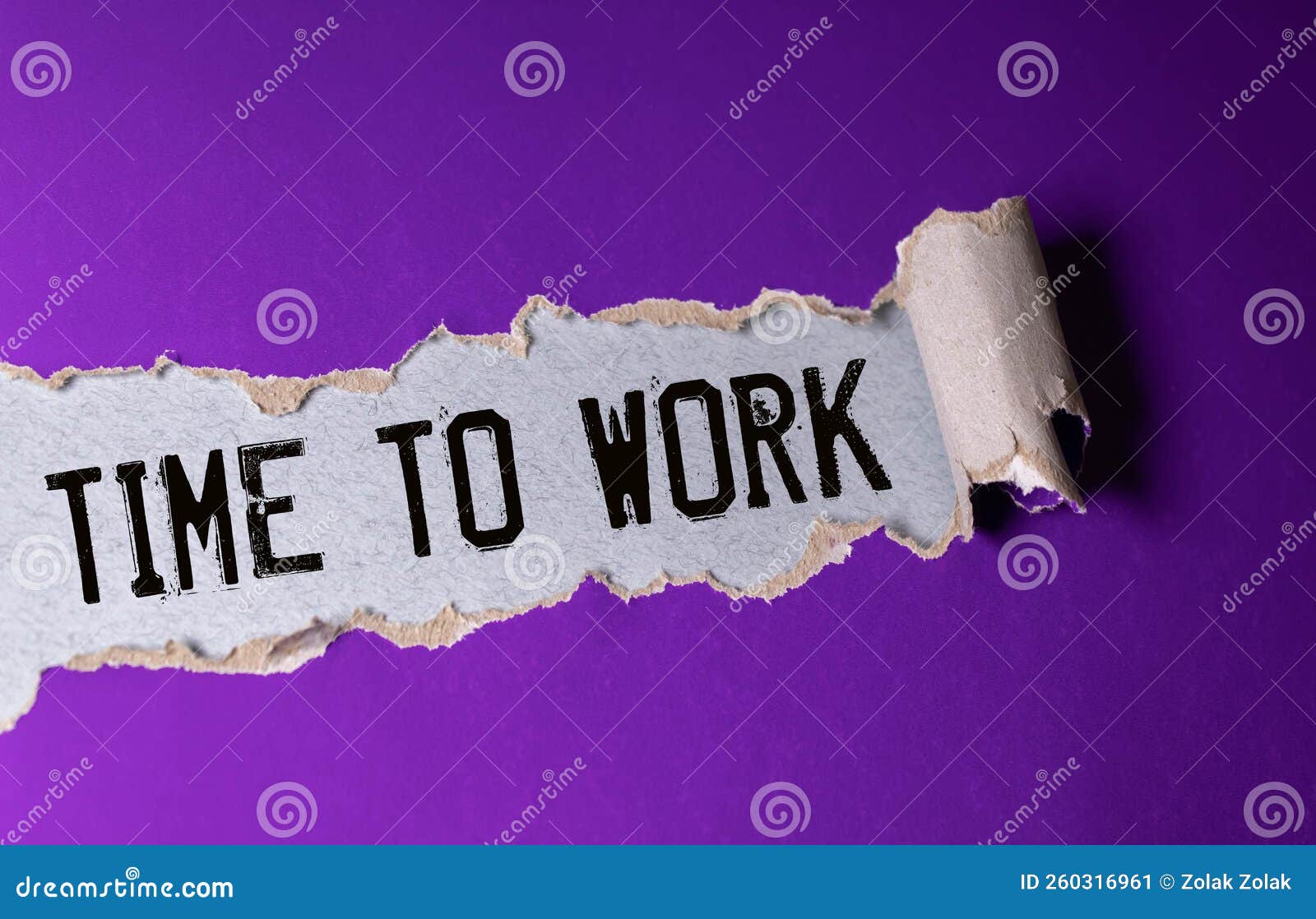 Torn Paper Revealing a Document with the Text SHORT TIME WORK Stock