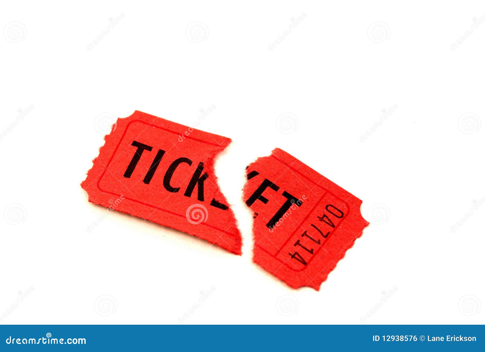 Torn Red Ticket stock photo. Image of purchase, roll 12938576
