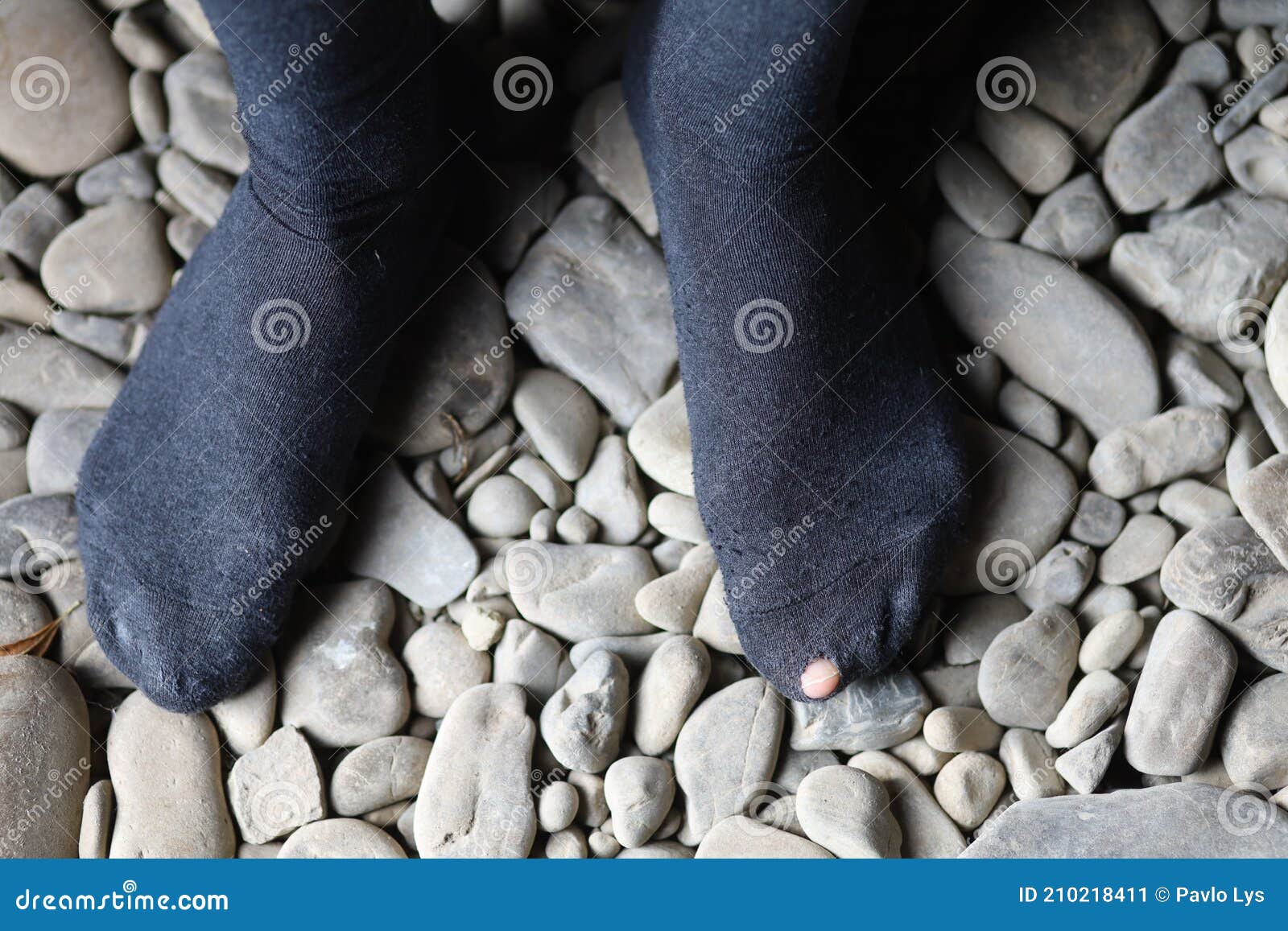 Torn Socks on the Poor Man`s Feet Stock Image Image of homelessness