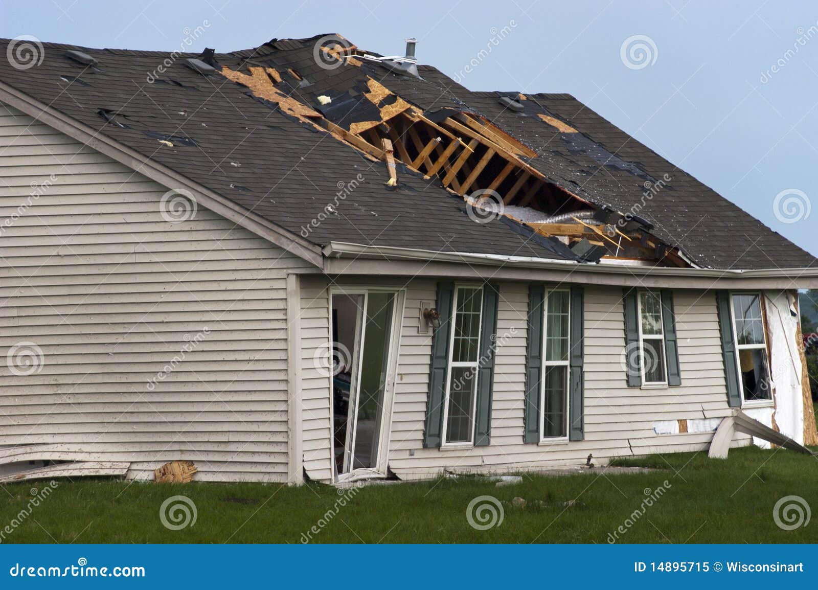 tornado storm damage house home destroyed by wind