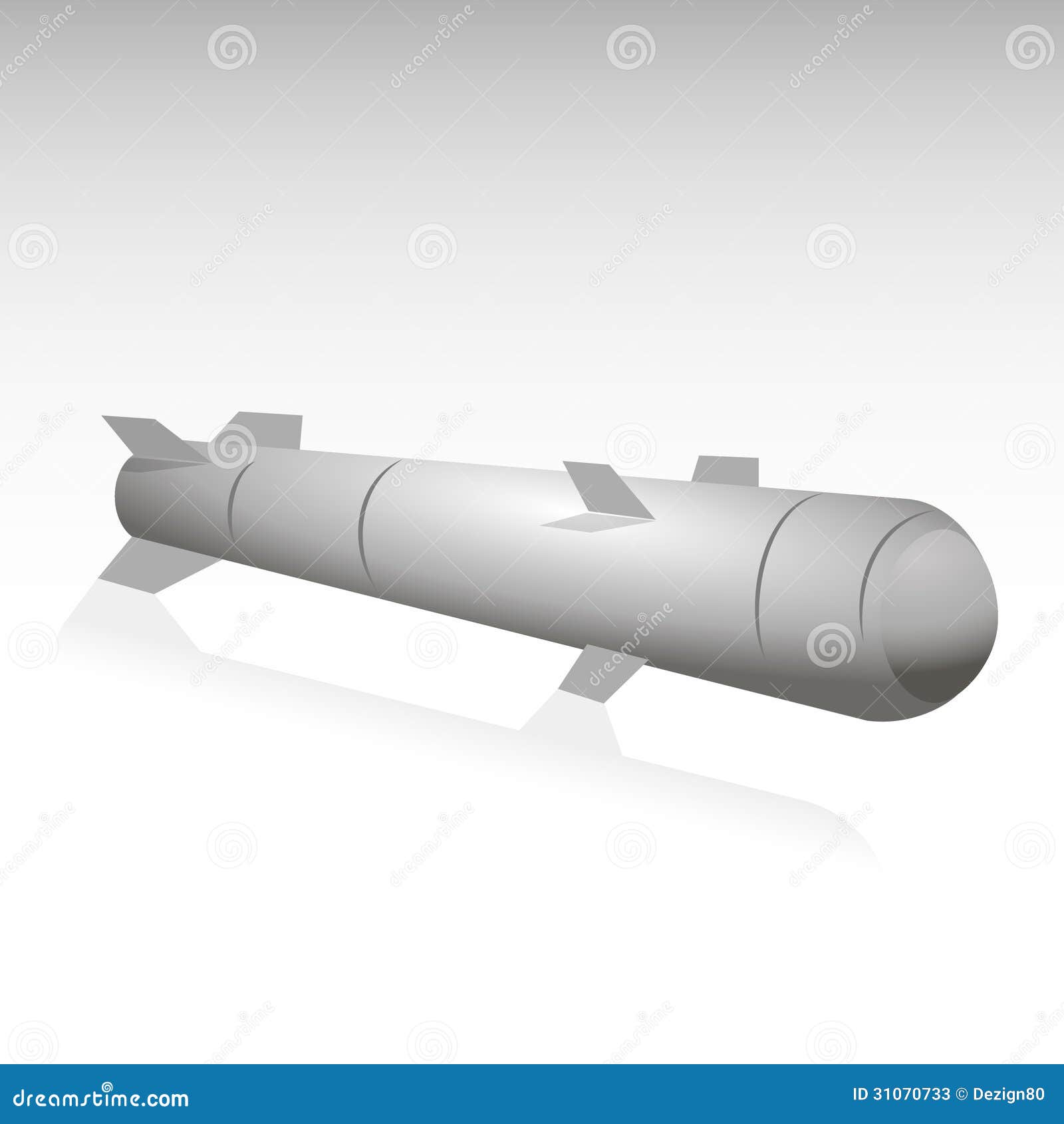 Torpedo Auf Grauem Hintergrund Vektor Abbildung - Illustration von