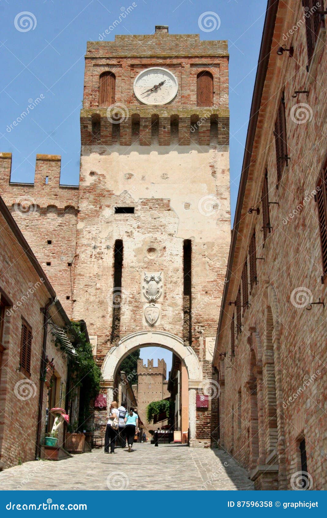 Torre Centrale Nel Castello Di Gradara Italia Centrale