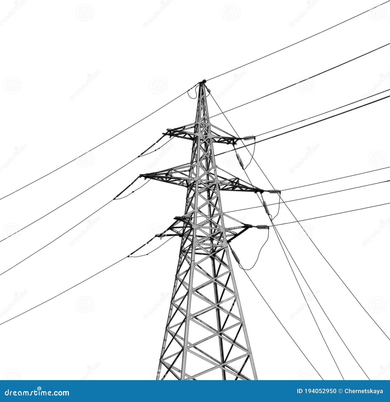 Torre De Alta Tensión Aislada. Transmisión De Energía Eléctrica Foto de  archivo - Imagen de conducta, industria: 194052950