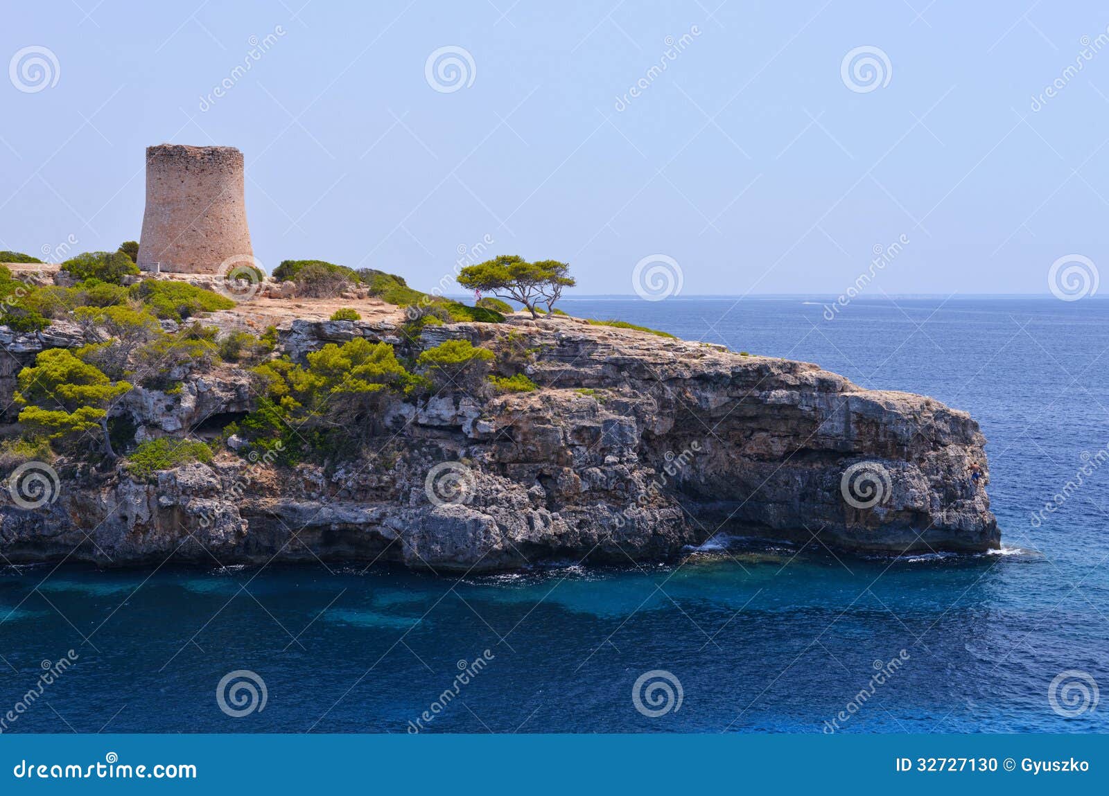 Torre De Cala Pi in Mallorca Stock Photo Image of beach, landmark