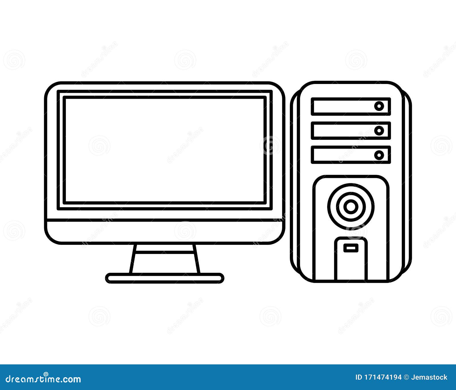 Torre De Escritorio De Computadora Con Monitor Ilustración del Vector - Ilustración de estilo, pila: 171474194 Torre De Escritorio De Computadora Con Monitor Ilustración del Vector - Ilustración de estilo, pila: 171474194