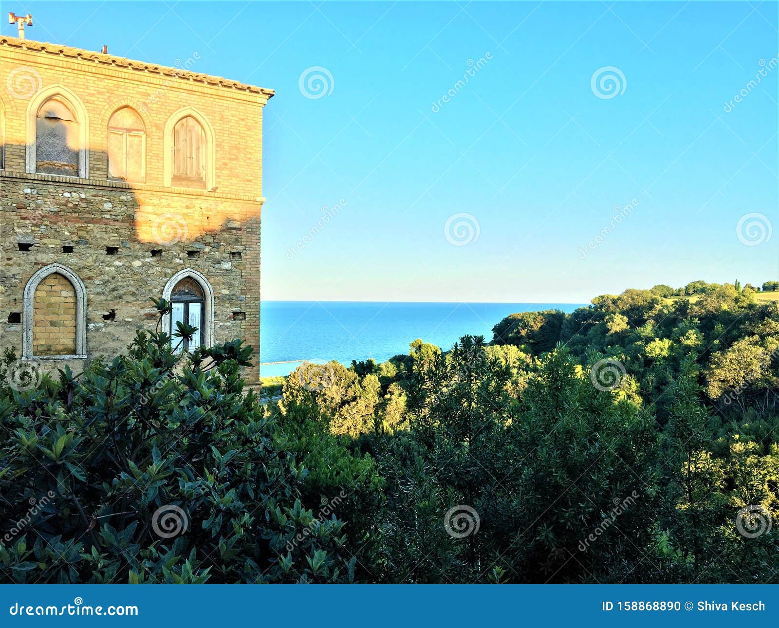 torre di palme town in marche region, italy. sea, nature and history