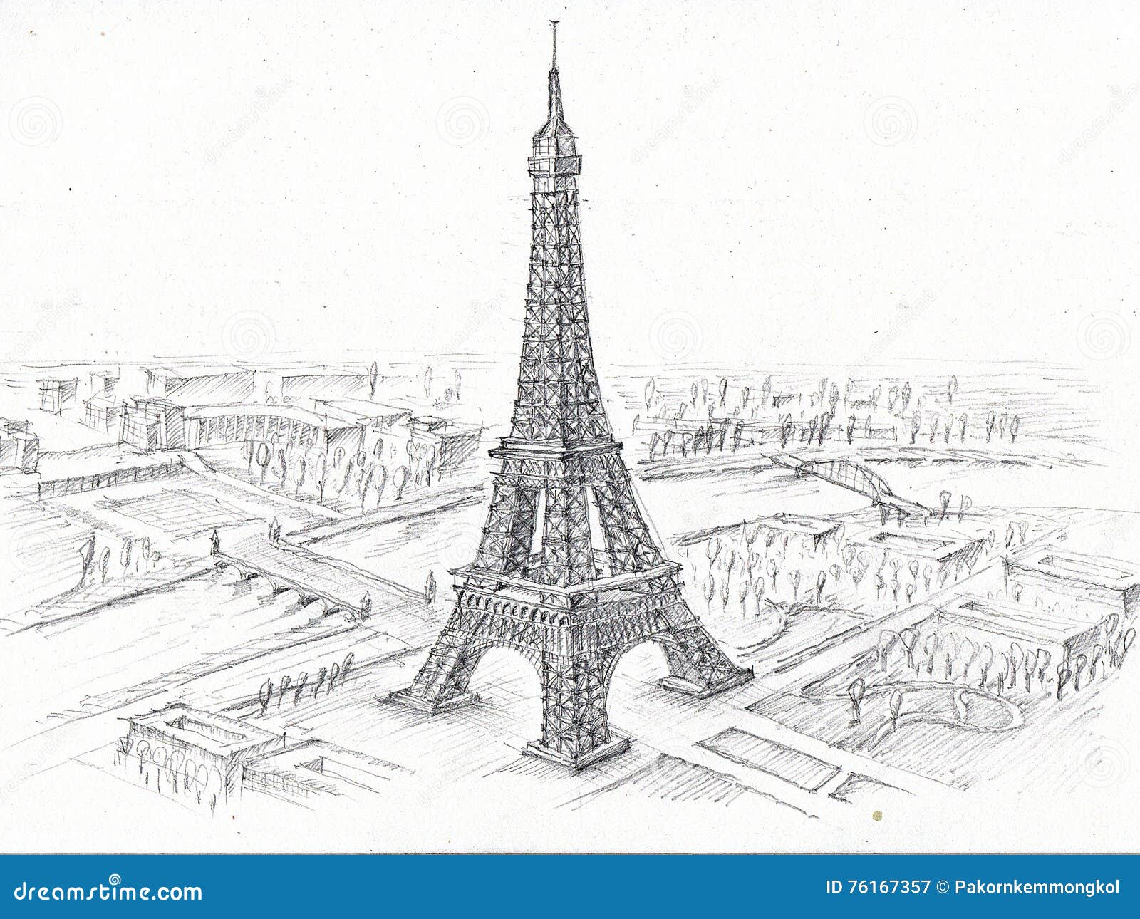 Torre Eiffel Del Disegno A Matita Illustrazione Di Stock Illustrazione Di Abbozzo Matita