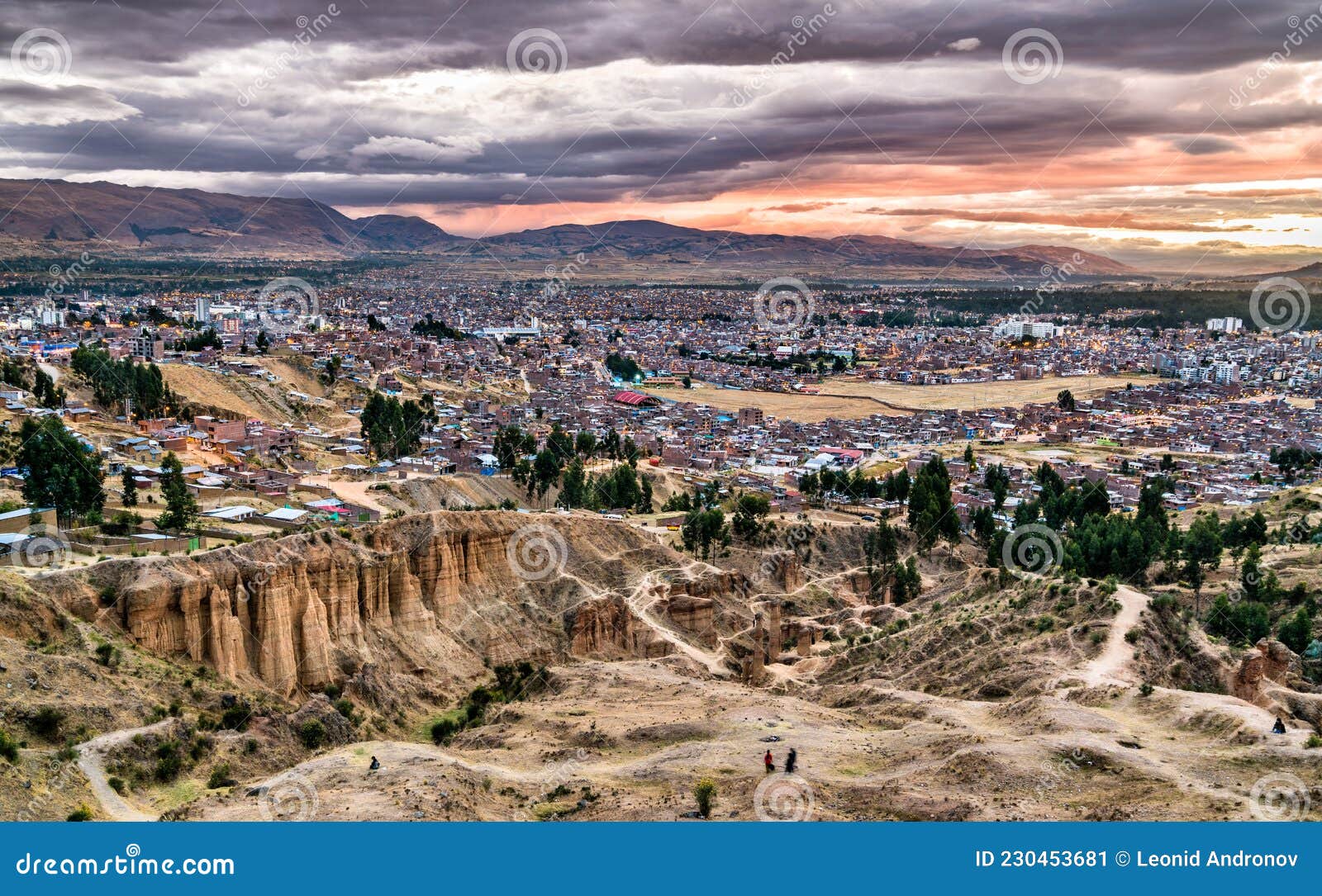 torre torre rock formations and skyline of huancayo in peru