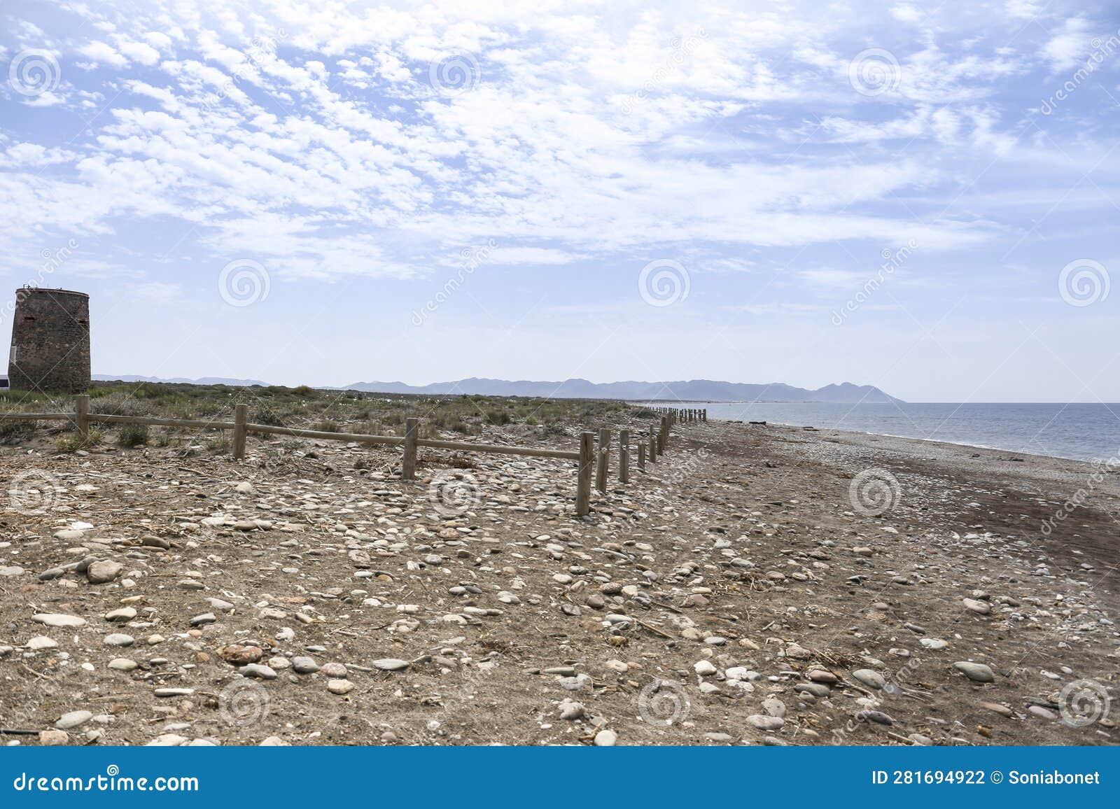 torregarcia beach on a sunny day in almeria, spain