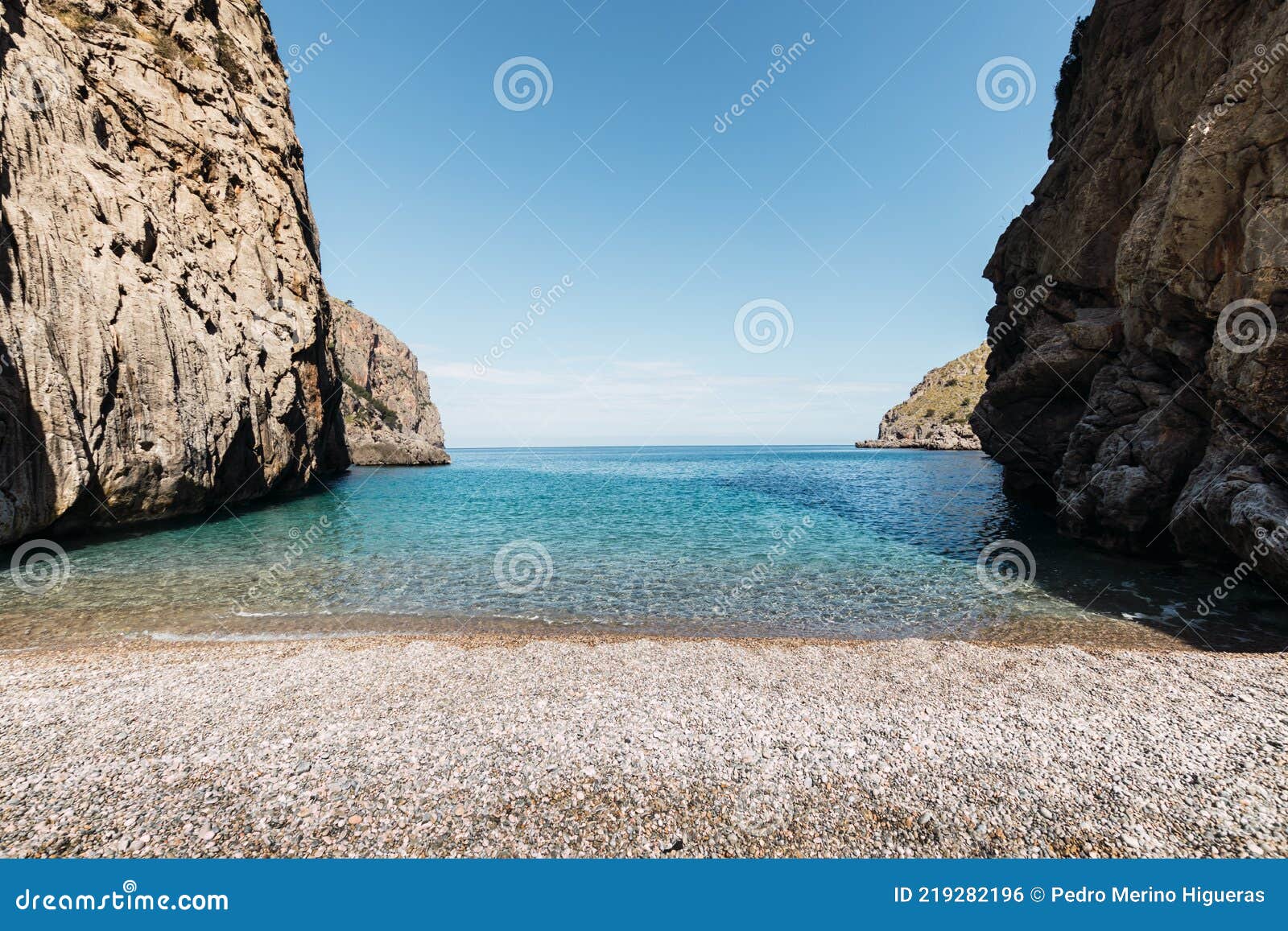 torrent de pareis, beach in a canyon, majorca, spain