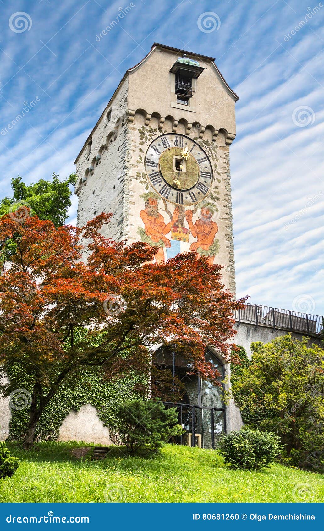 Torres Com Um Relógio Velho Na Lucerna Foto de Stock - Imagem de ...