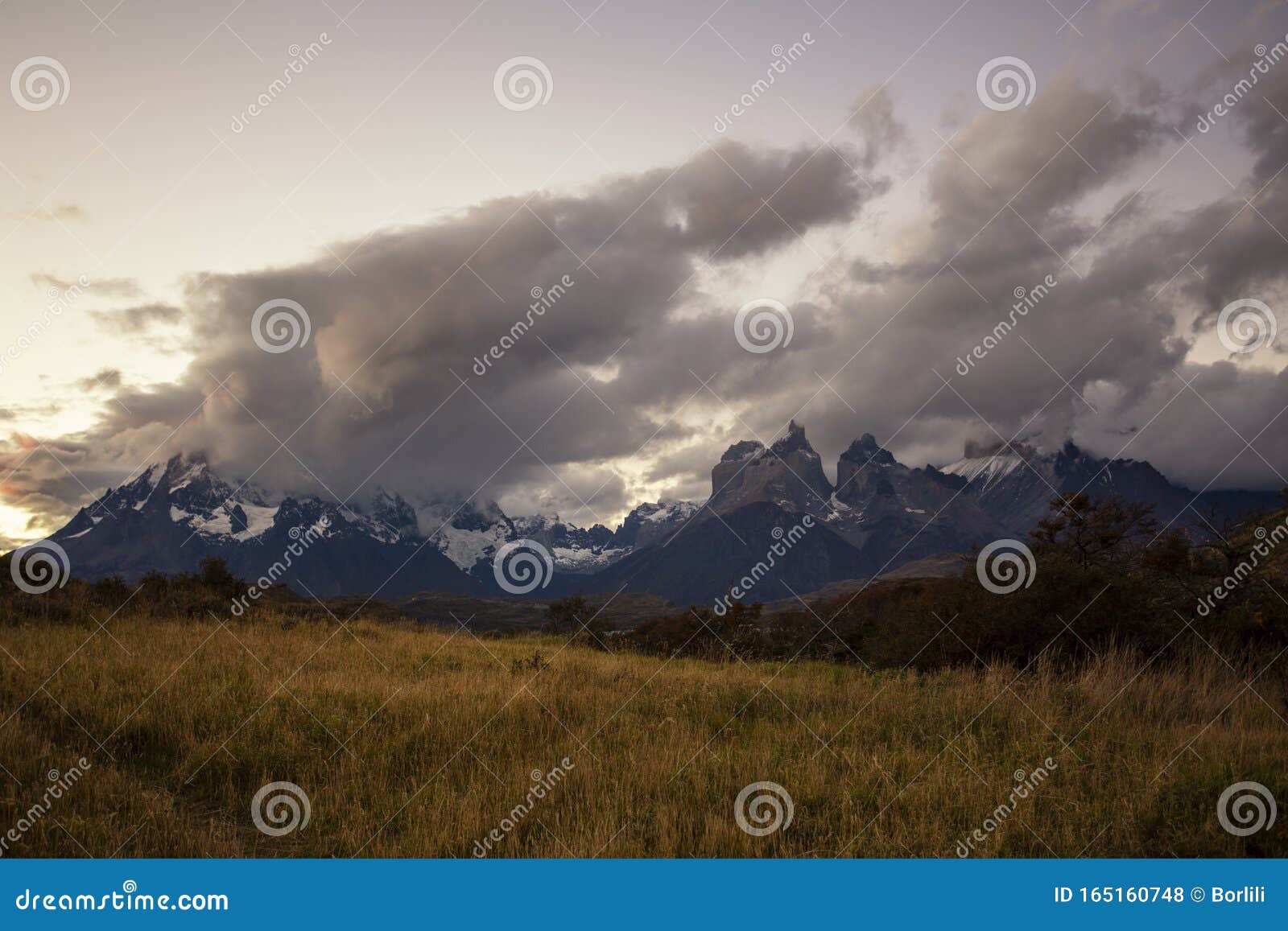 guernos mountains landscape, national park torres del paine, patagonia, chile, south america