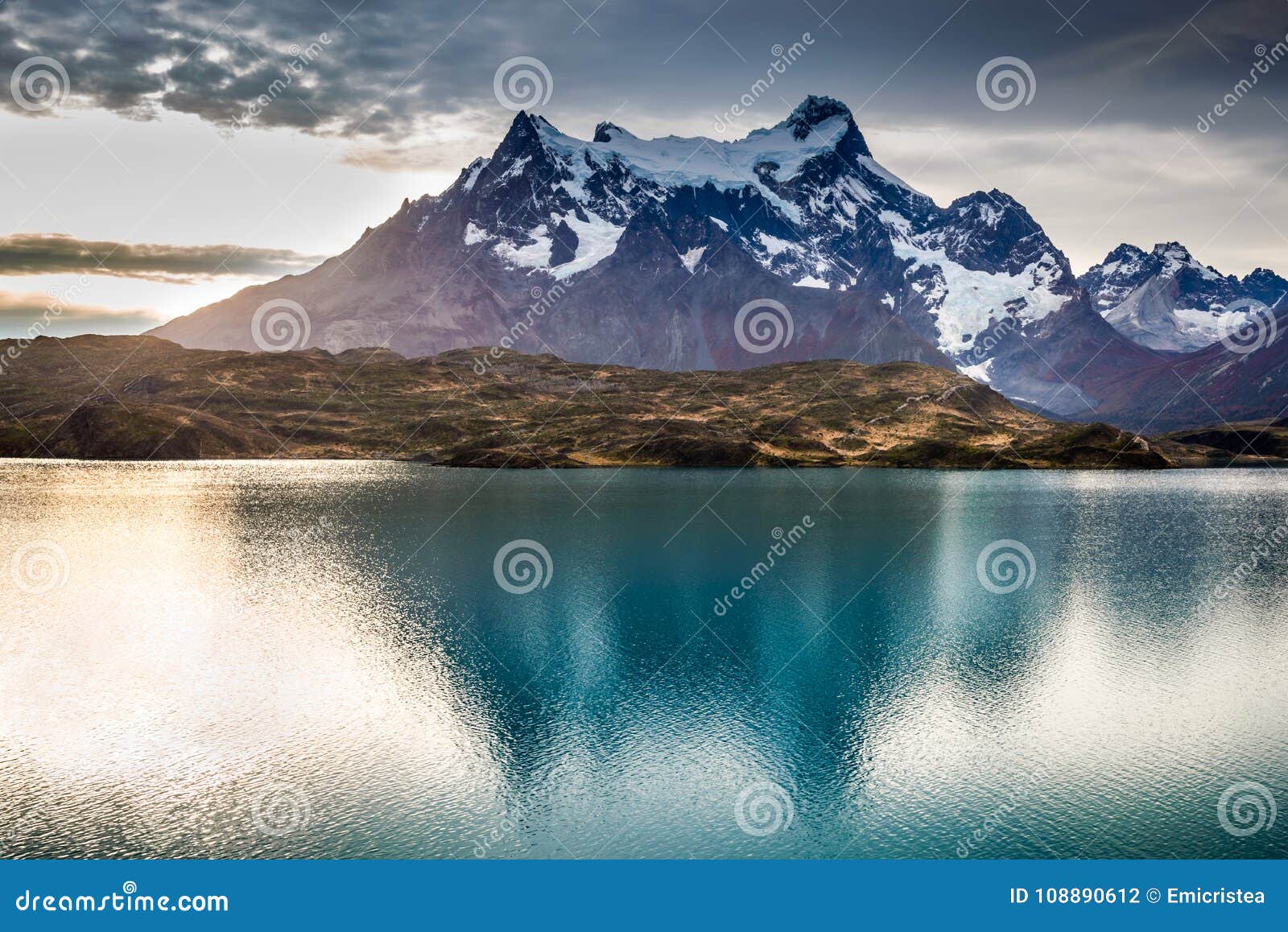 torres del paine and pehoe lake, patagonia, chile
