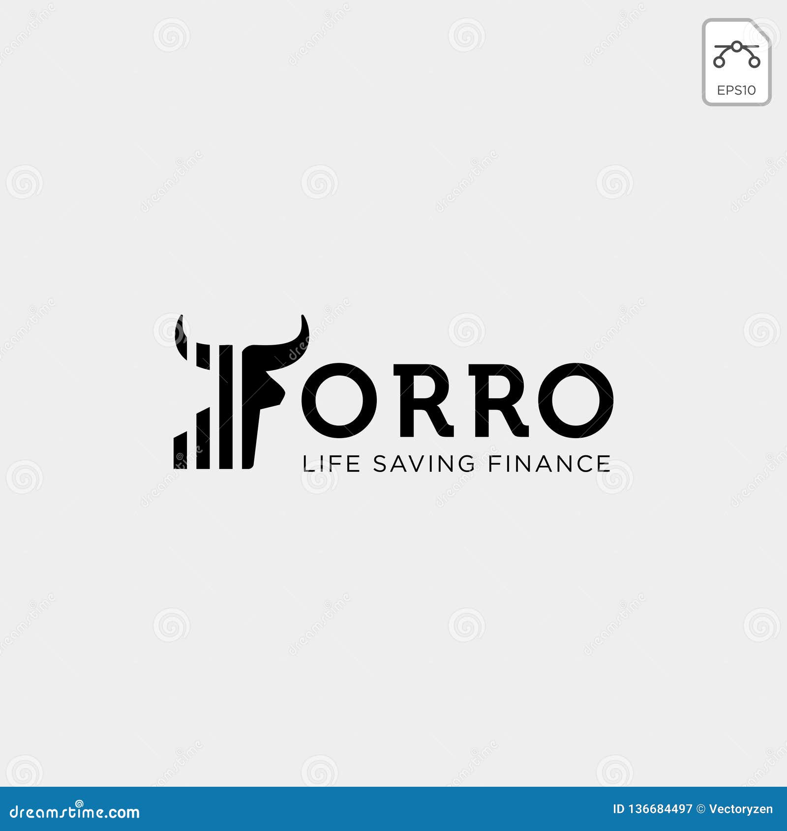 torro bull chart bar statistic logo  icon template