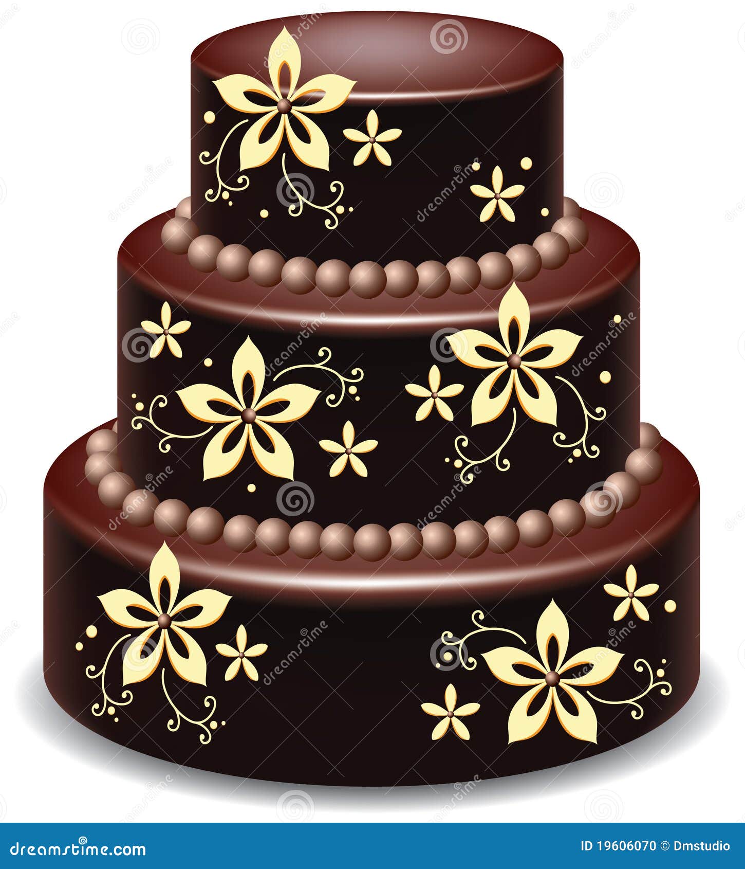 acoso Por ahí hélice Torta de chocolate ilustración del vector. Ilustración de floral - 19606070