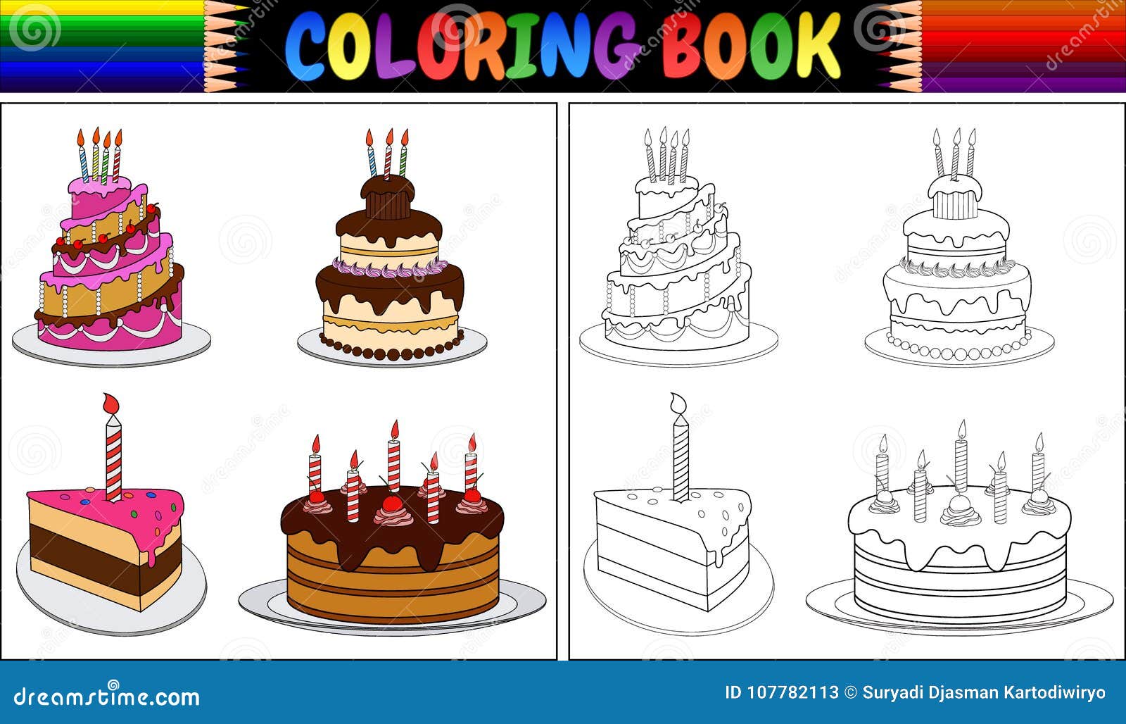 Dibujos de Pastel de Cumpleaños 1 para Colorear para Colorear