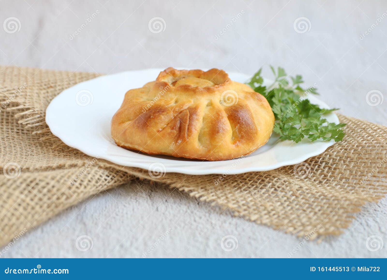 Torta De Galinha Russa Tradicional Kurnik Num Prato Colocado Num Guardanapo  De Mesa Sobre Fundo Cinzento, Vista Lateral Imagem de Stock - Imagem de  dieta, galinha: 161445513